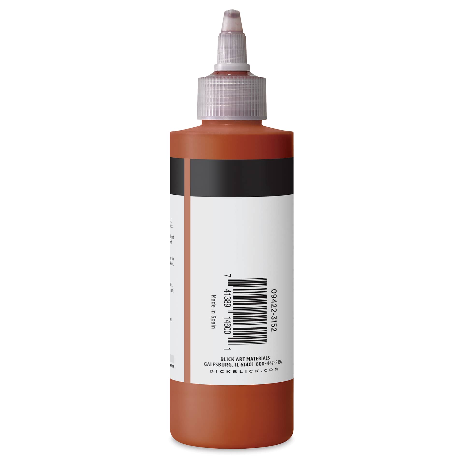 Blick Artists’ Fluid Acrylic - Transoxide Red, 200 ml side