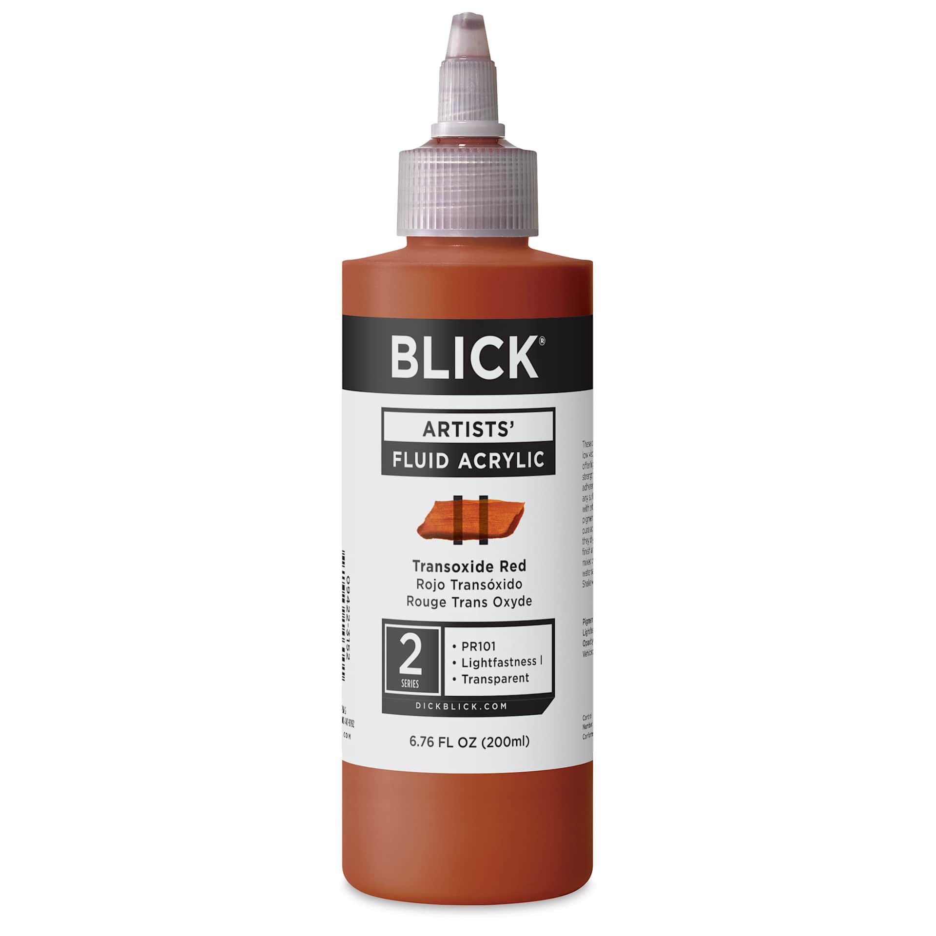 Blick Artists’ Fluid Acrylic - Transoxide Red, 200 ml