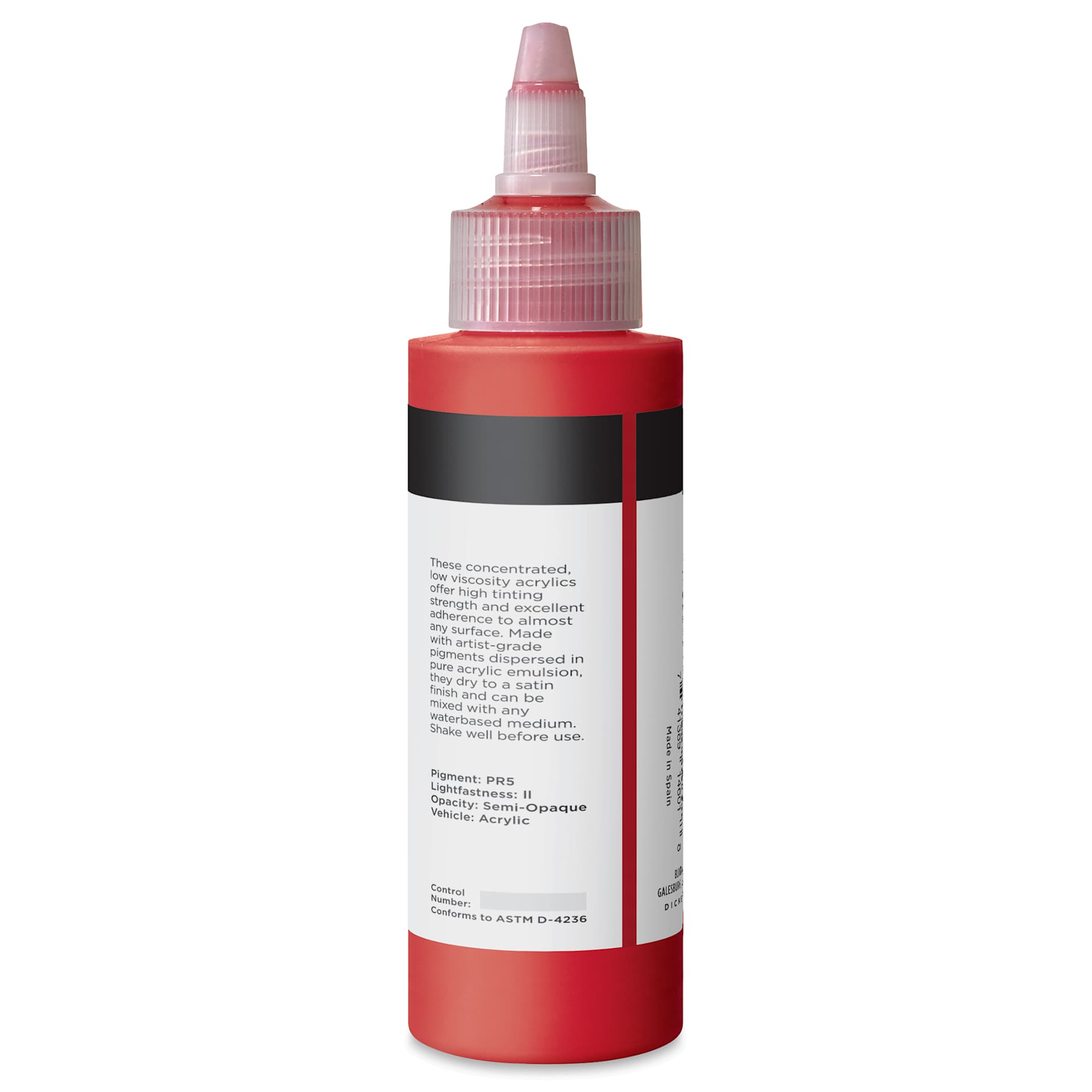 Blick Artists’ Fluid Acrylic - Naphthol Crimson, 100 ml back