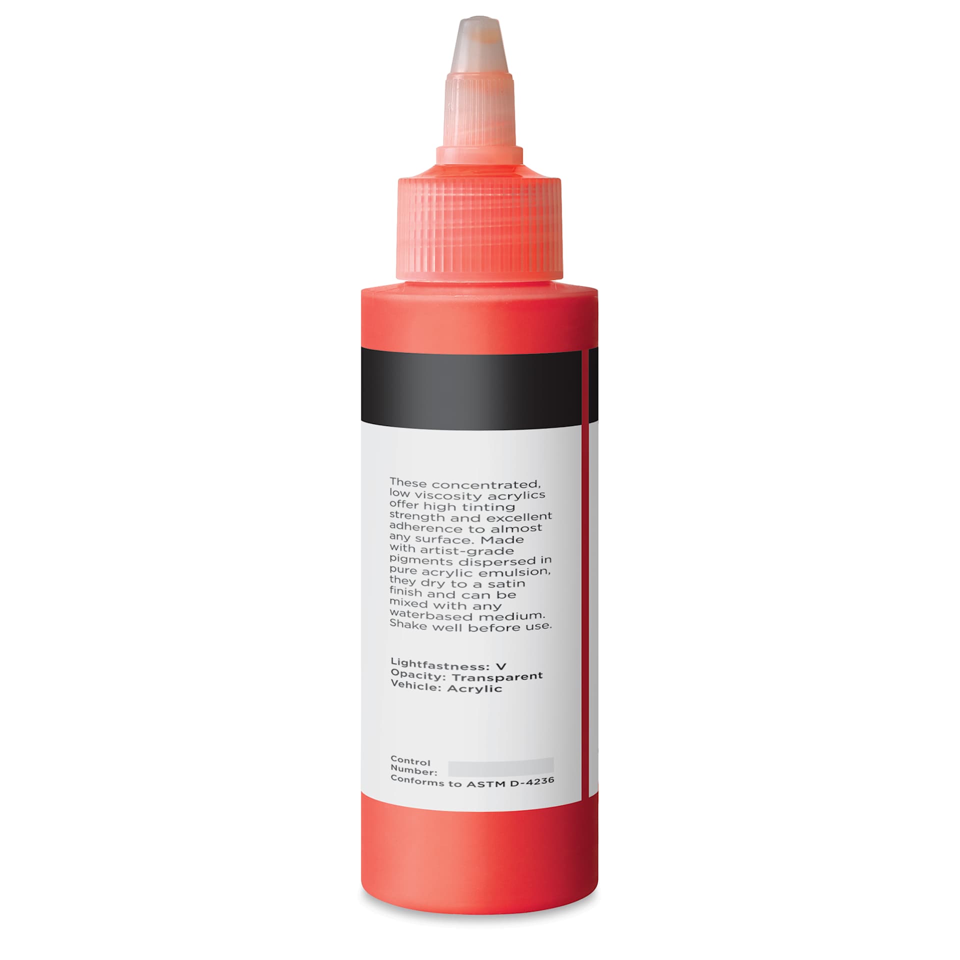Blick Artists’ Fluid Acrylic - Fluorescent Red, 100 ml back