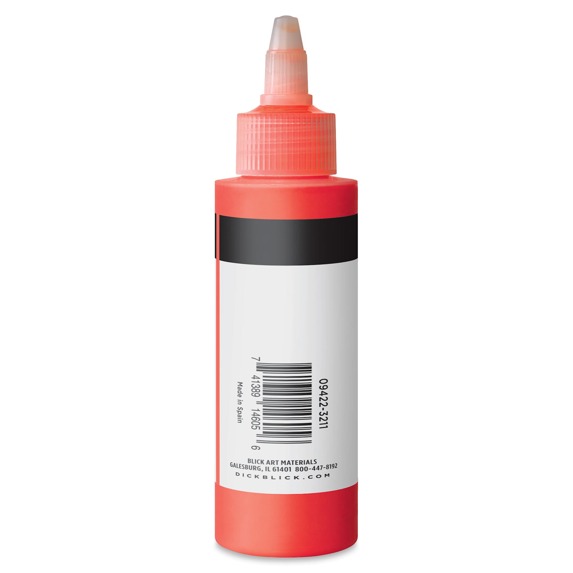 Blick Artists’ Fluid Acrylic - Fluorescent Red, 100 ml side