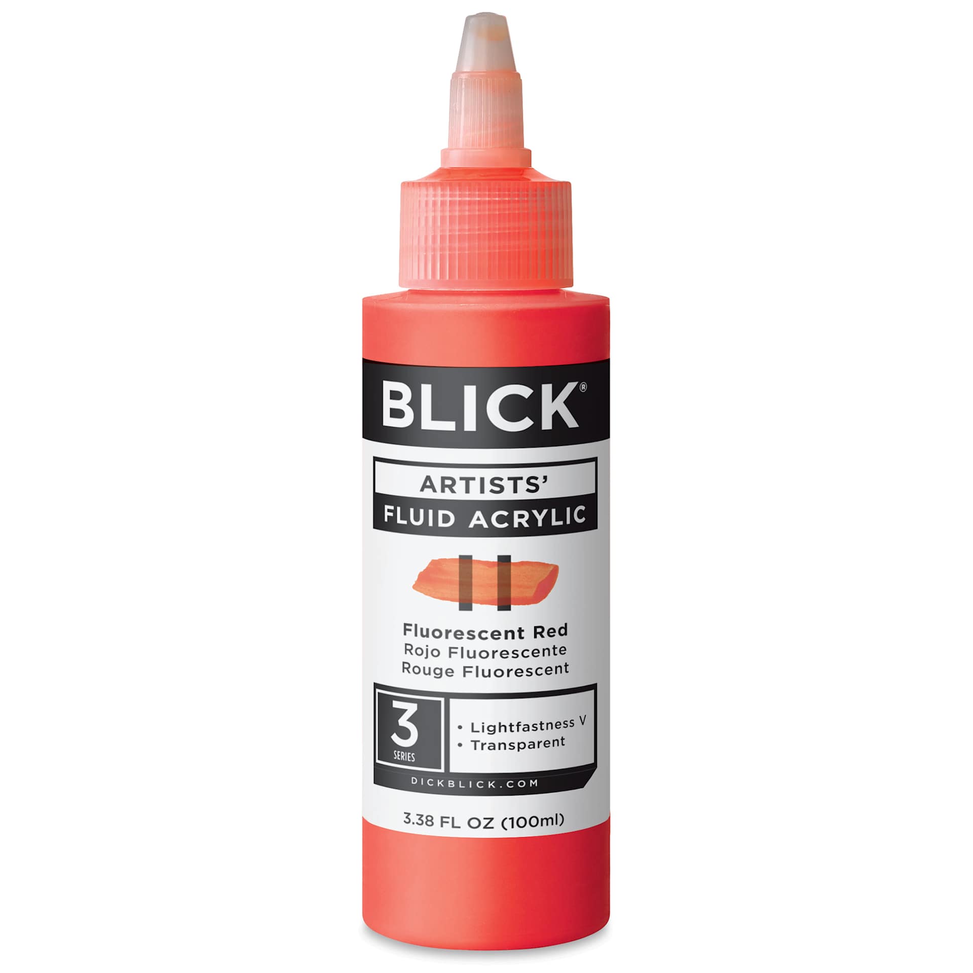 Blick Artists’ Fluid Acrylic - Fluorescent Red, 100 ml