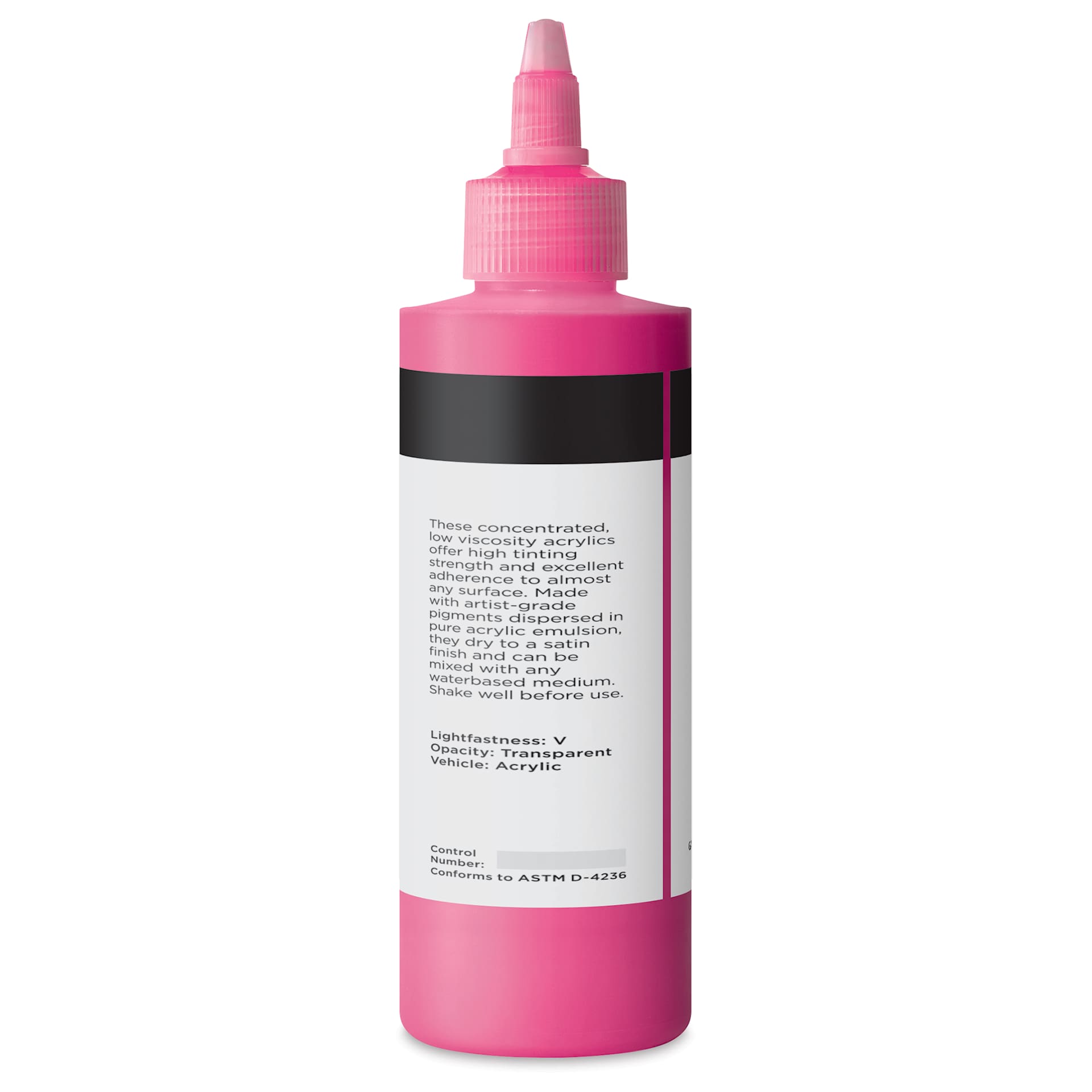 Blick Artists’ Fluid Acrylic - Fluorescent Pink, 200 ml back