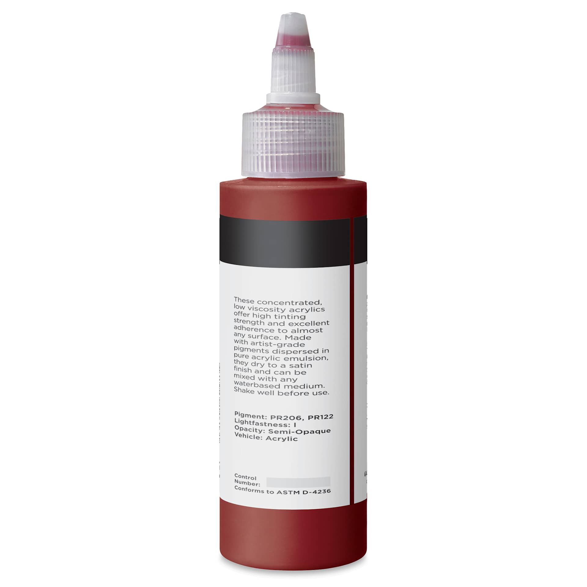 Blick Artists’ Fluid Acrylic - Quinacridone Crimson, 100 ml back