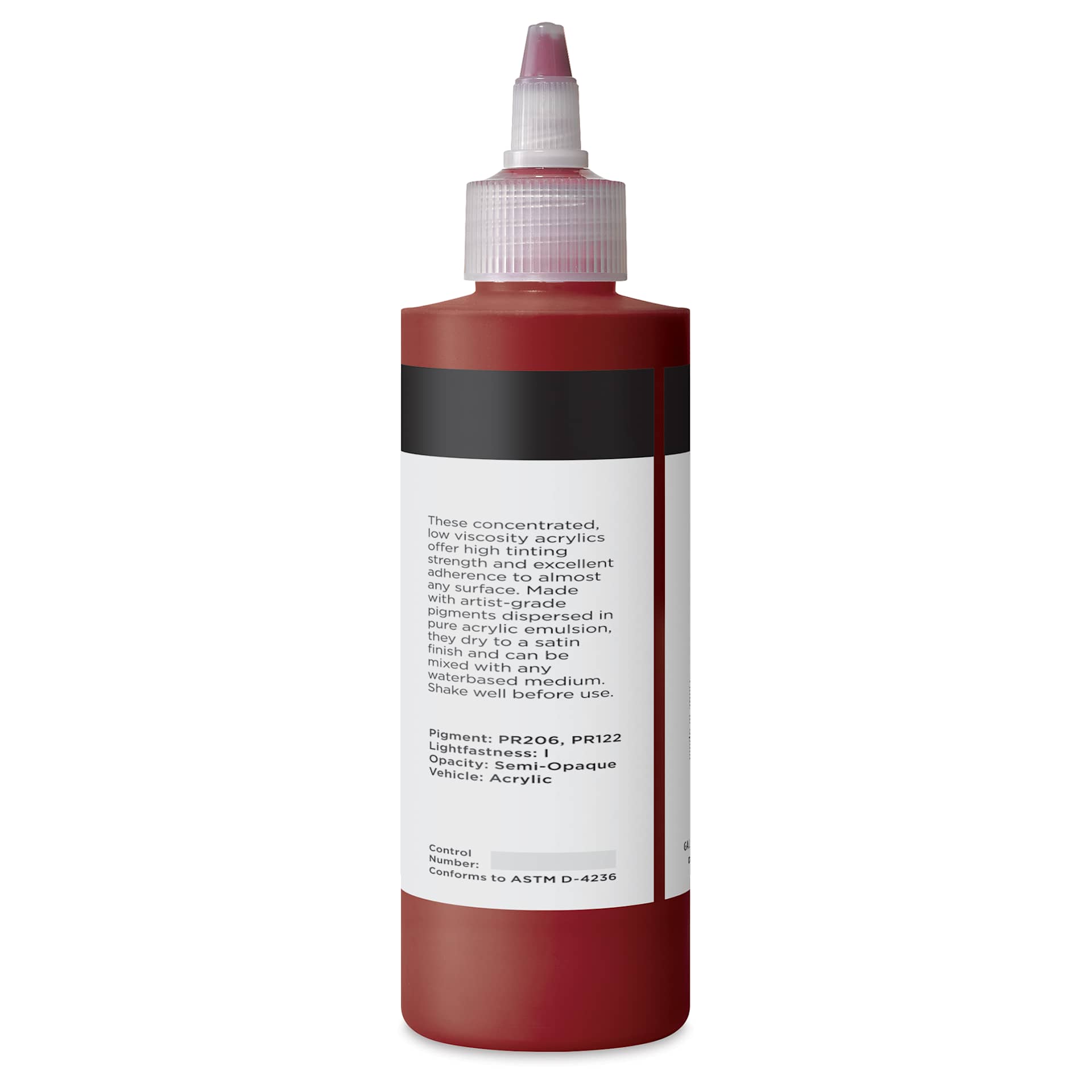 Blick Artists’ Fluid Acrylic - Quinacridone Crimson, 200 ml back