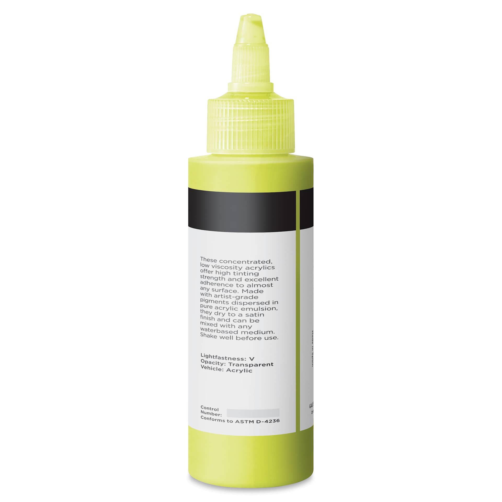 Blick Artists’ Fluid Acrylic - Fluorescent Yellow, 100 ml back