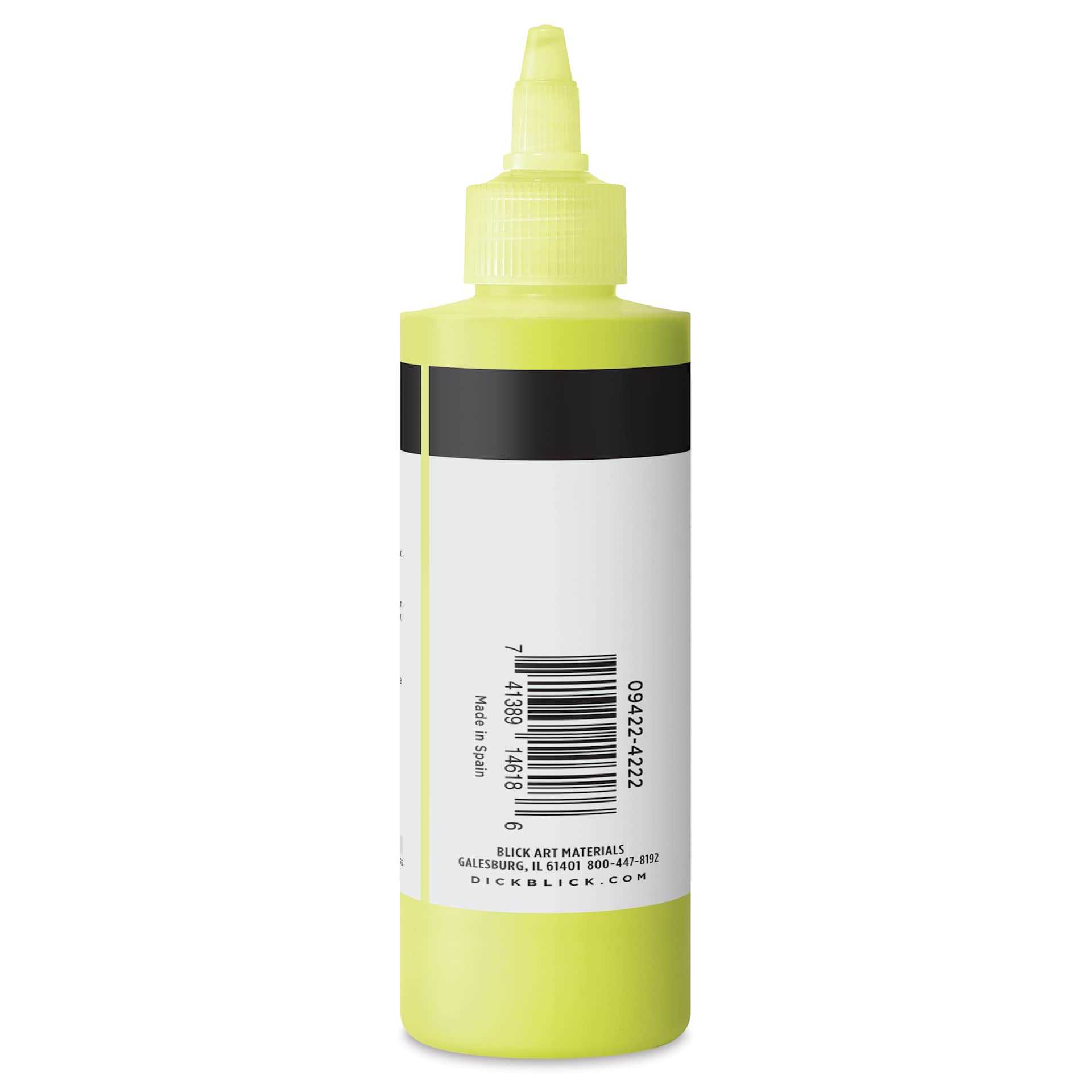 Blick Artists’ Fluid Acrylic - Fluorescent Yellow, 200 ml side