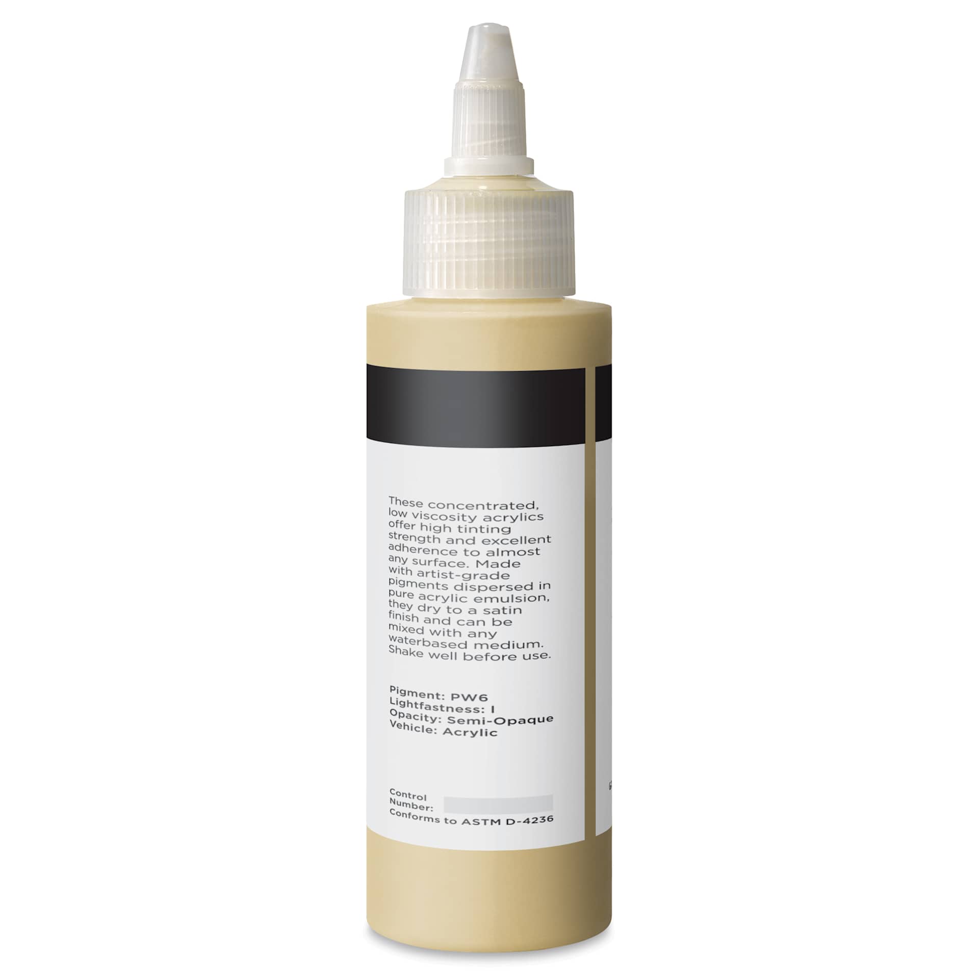Blick Artists’ Fluid Acrylic - Unbleached Titanium, 100 ml back