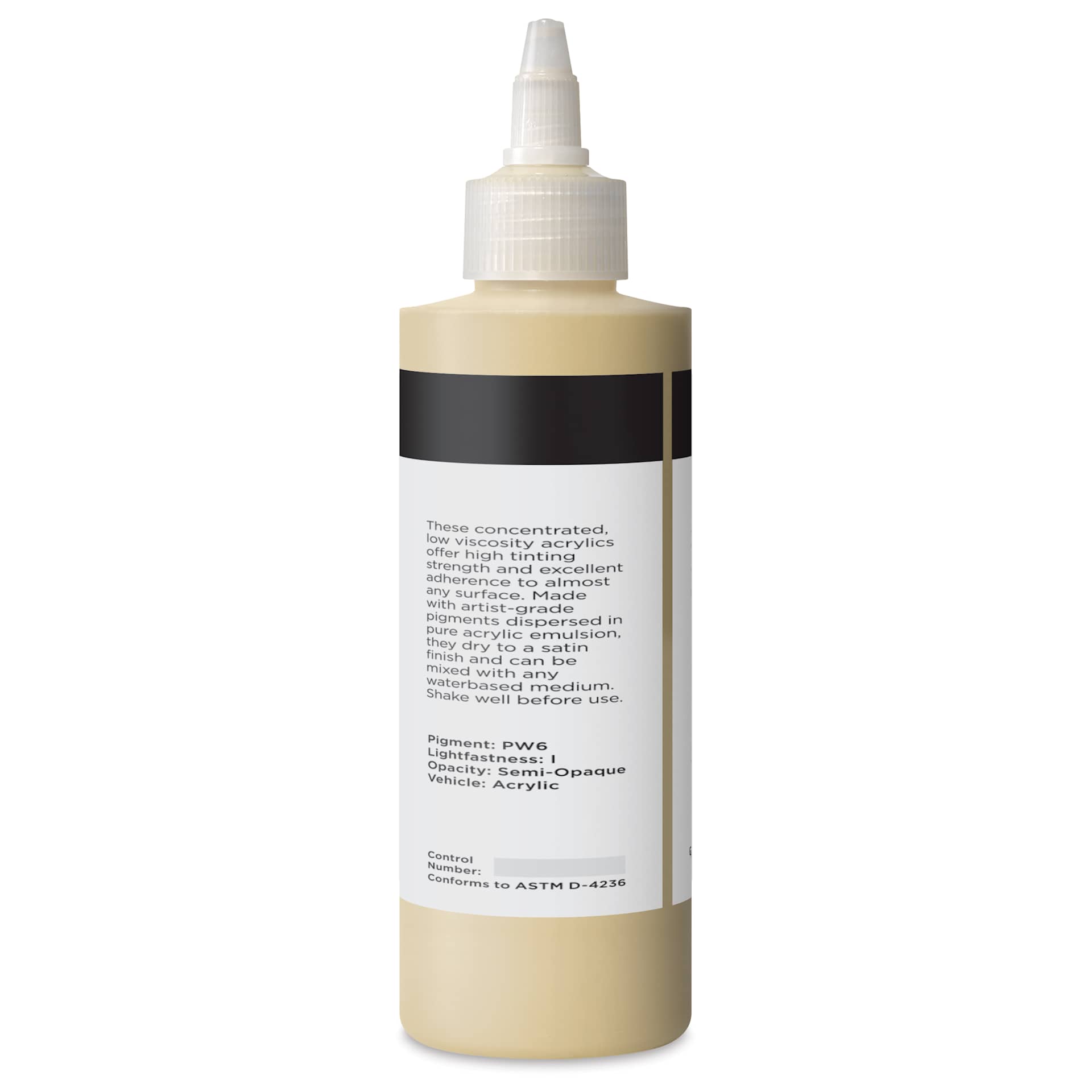 Blick Artists’ Fluid Acrylic - Unbleached Titanium, 200 ml back