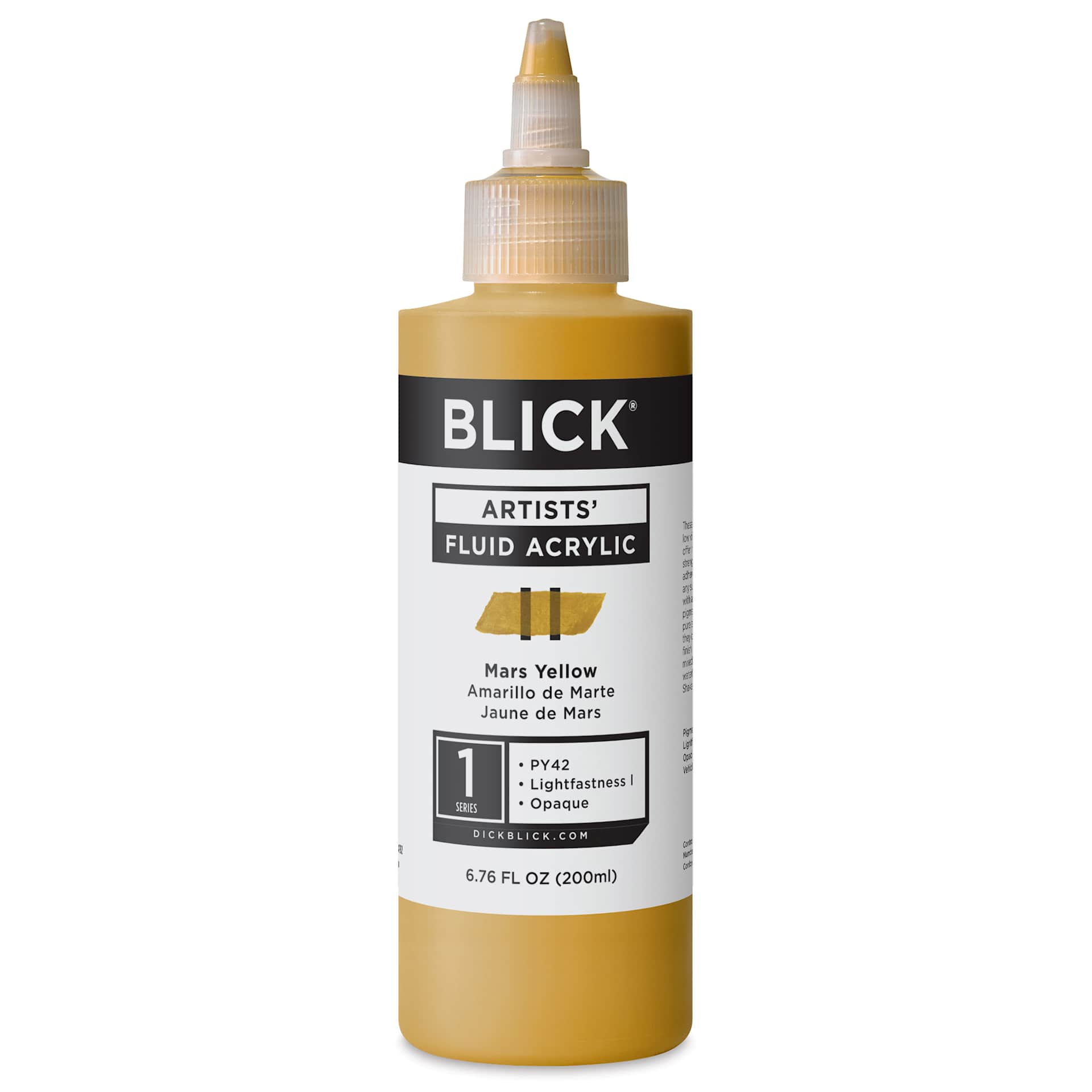 Blick Artists’ Fluid Acrylic - Mars Yellow, 200 ml
