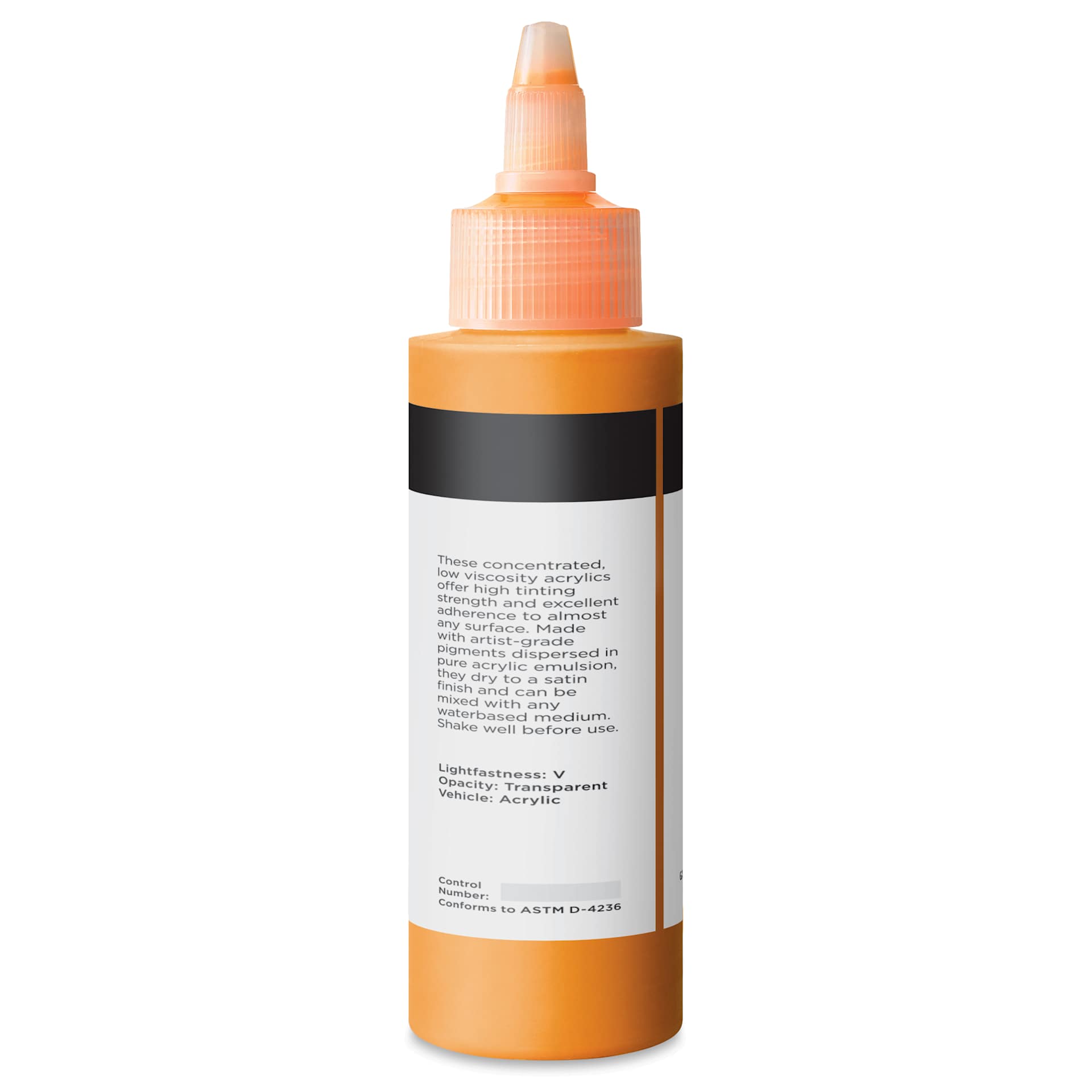 Blick Artists’ Fluid Acrylic - Fluorescent Orange, 100 ml back