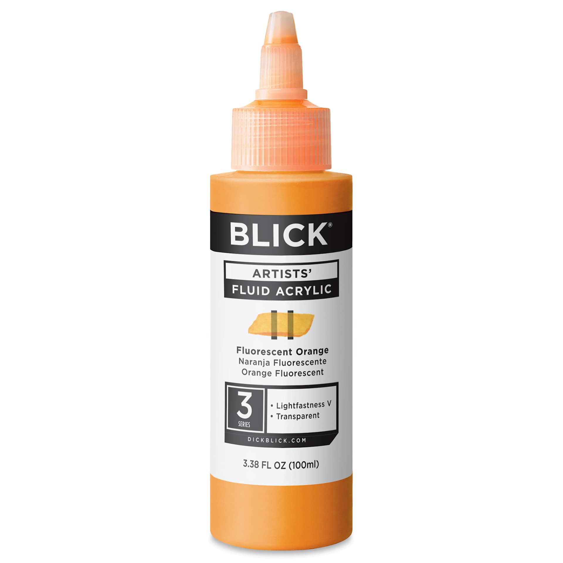 Blick Artists’ Fluid Acrylic - Fluorescent Orange, 100 ml