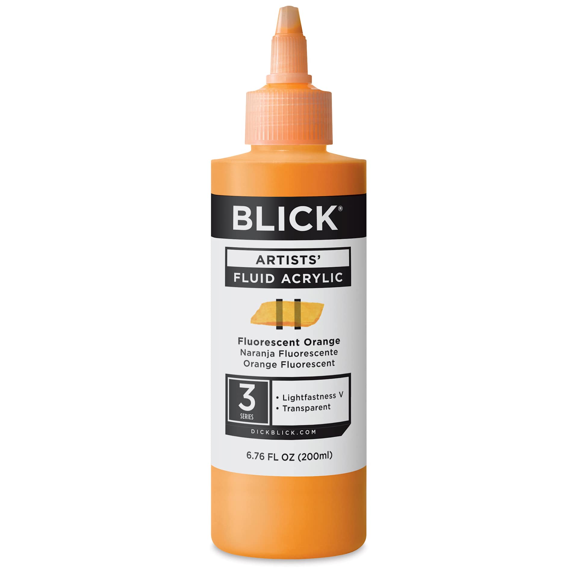 Blick Artists’ Fluid Acrylic - Fluorescent Orange, 200 ml