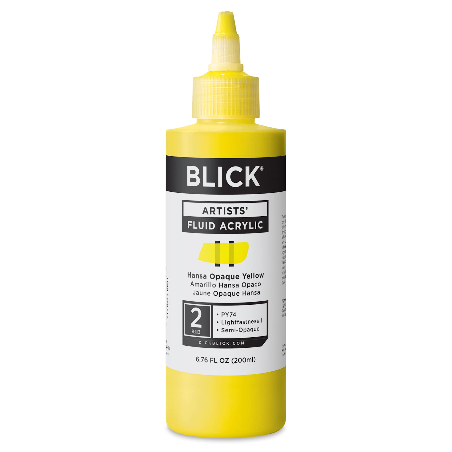 Blick Artists’ Fluid Acrylic - Hansa Opaque Yellow, 200 ml