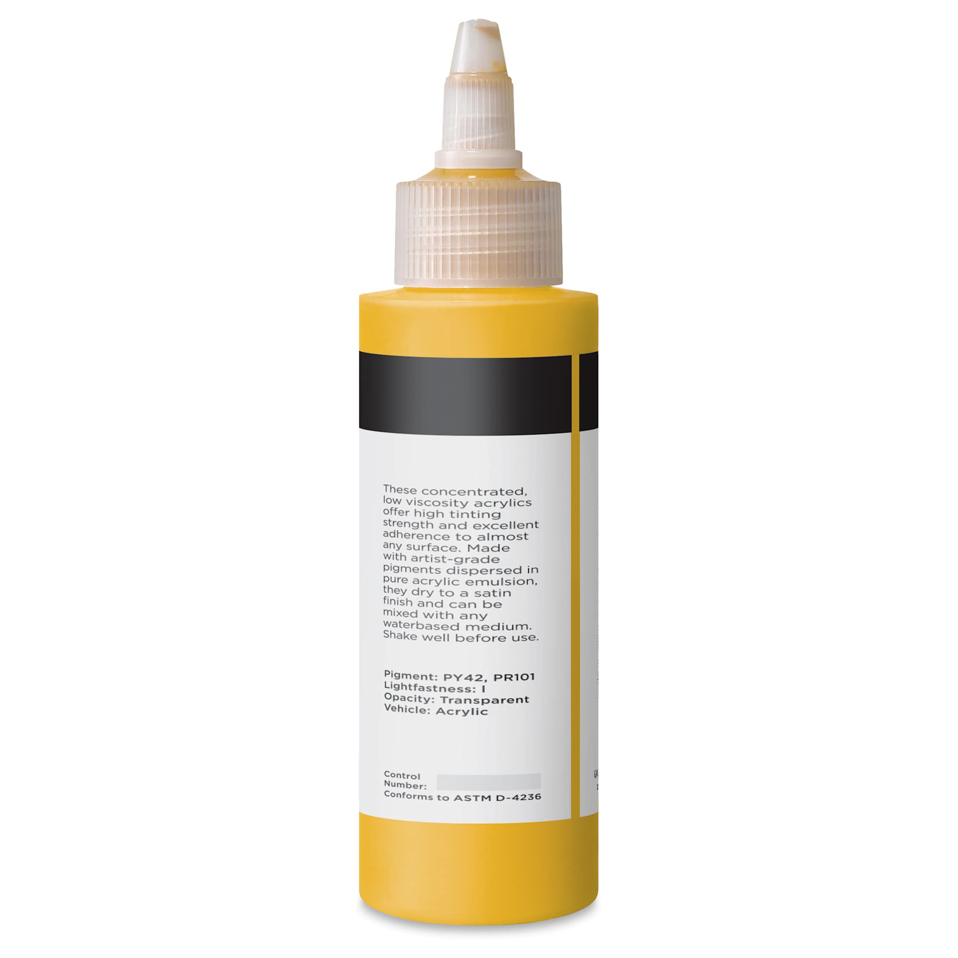 Blick Artists’ Fluid Acrylic - Transoxide Yellow, 100 ml back