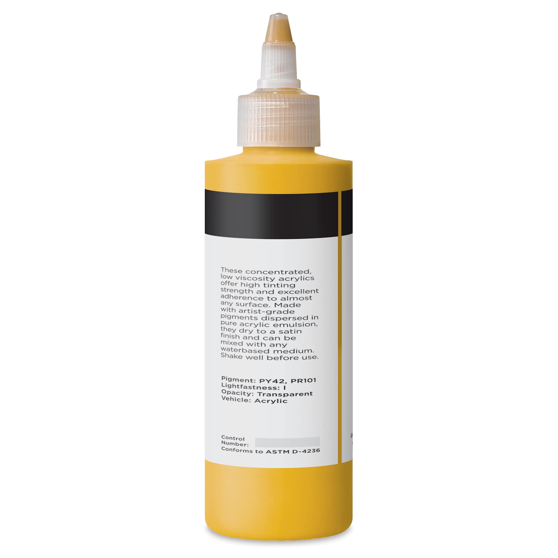 Blick Artists’ Fluid Acrylic - Transoxide Yellow, 200 ml back