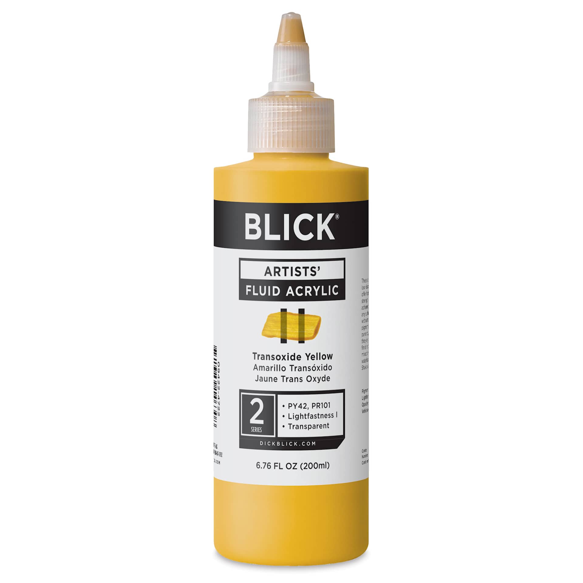 Blick Artists’ Fluid Acrylic - Transoxide Yellow, 200 ml