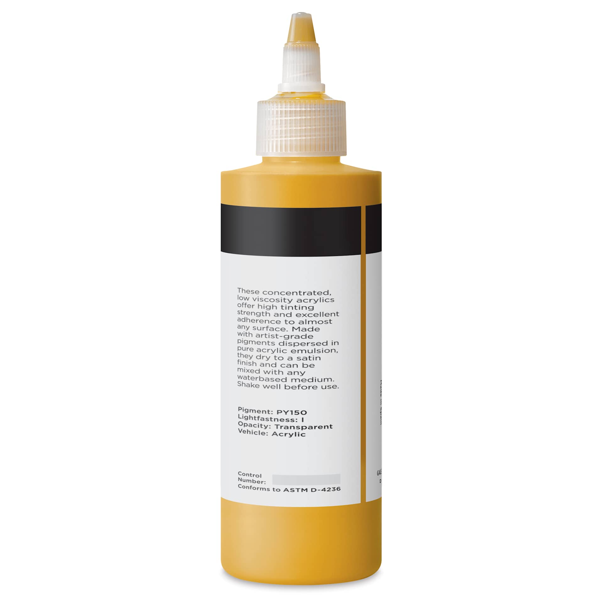Blick Artists’ Fluid Acrylic - Nickel Azo Yellow, 200 ml back