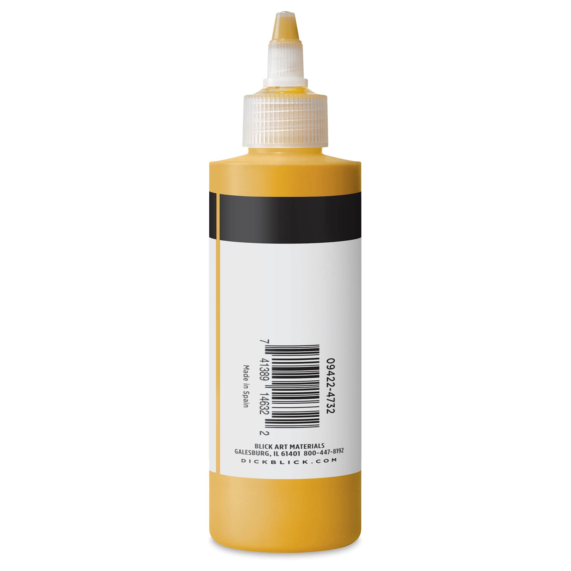 Blick Artists’ Fluid Acrylic - Nickel Azo Yellow, 200 ml side
