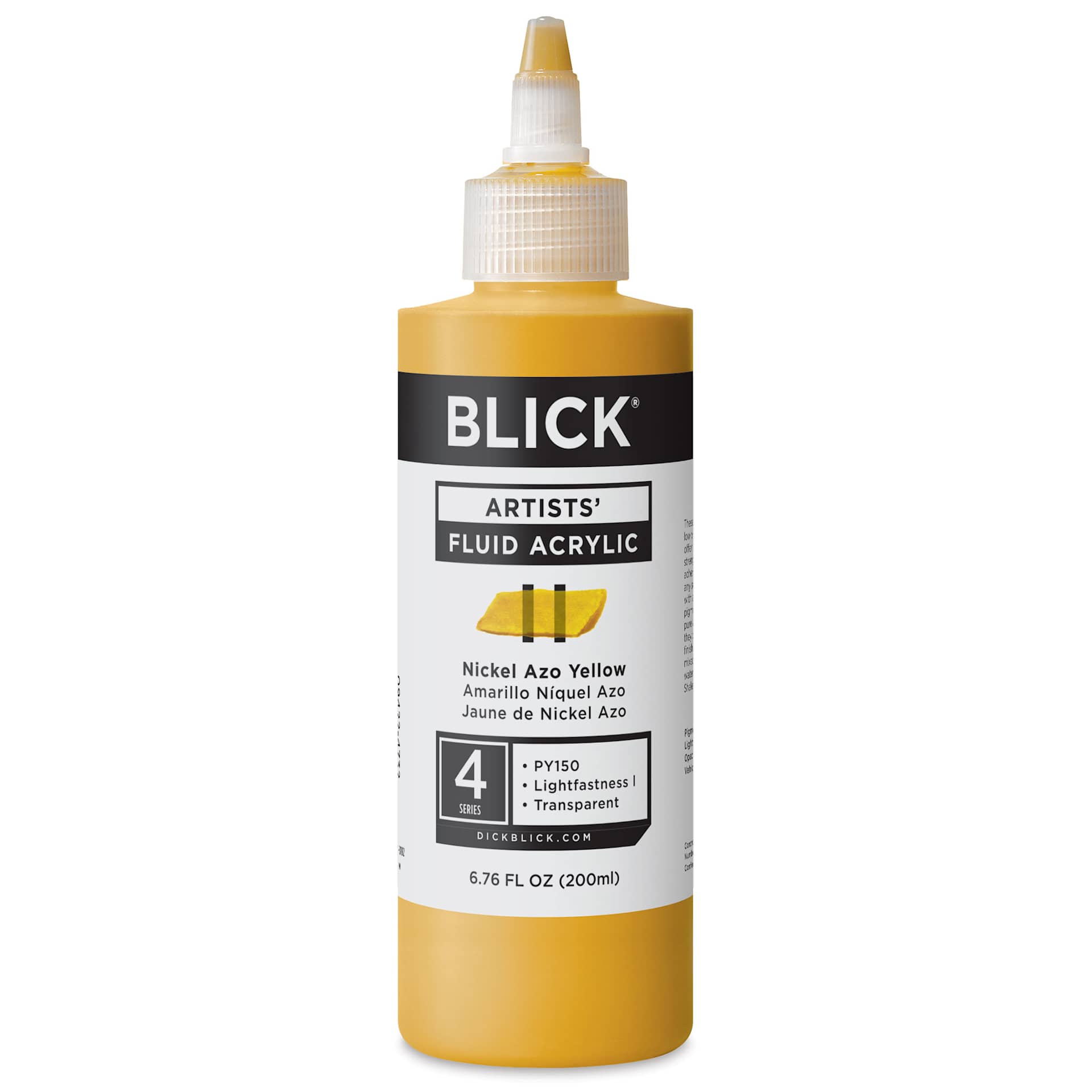 Blick Artists’ Fluid Acrylic - Nickel Azo Yellow, 200 ml