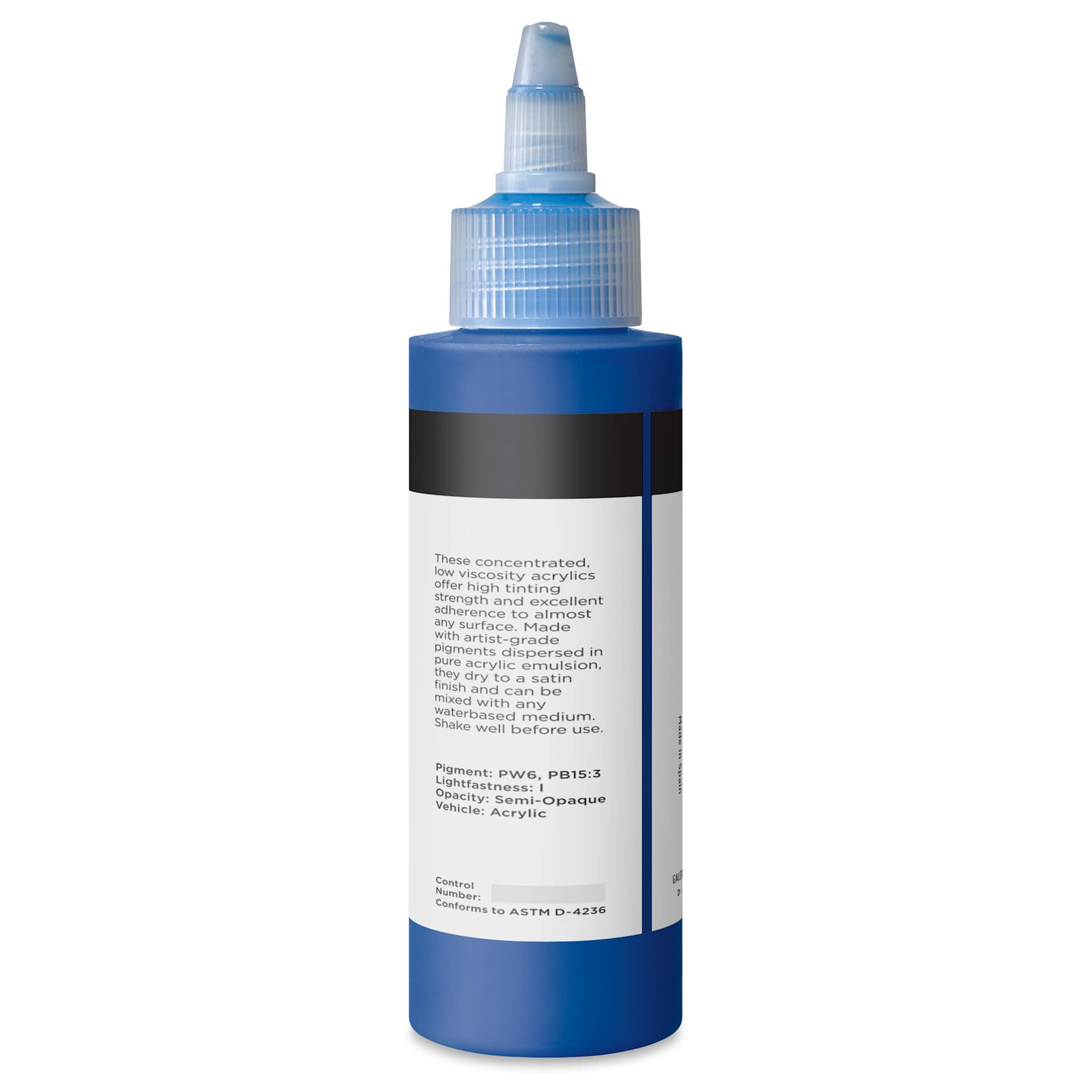 Blick Artists’ Fluid Acrylic - Cyan Blue, 100 ml back