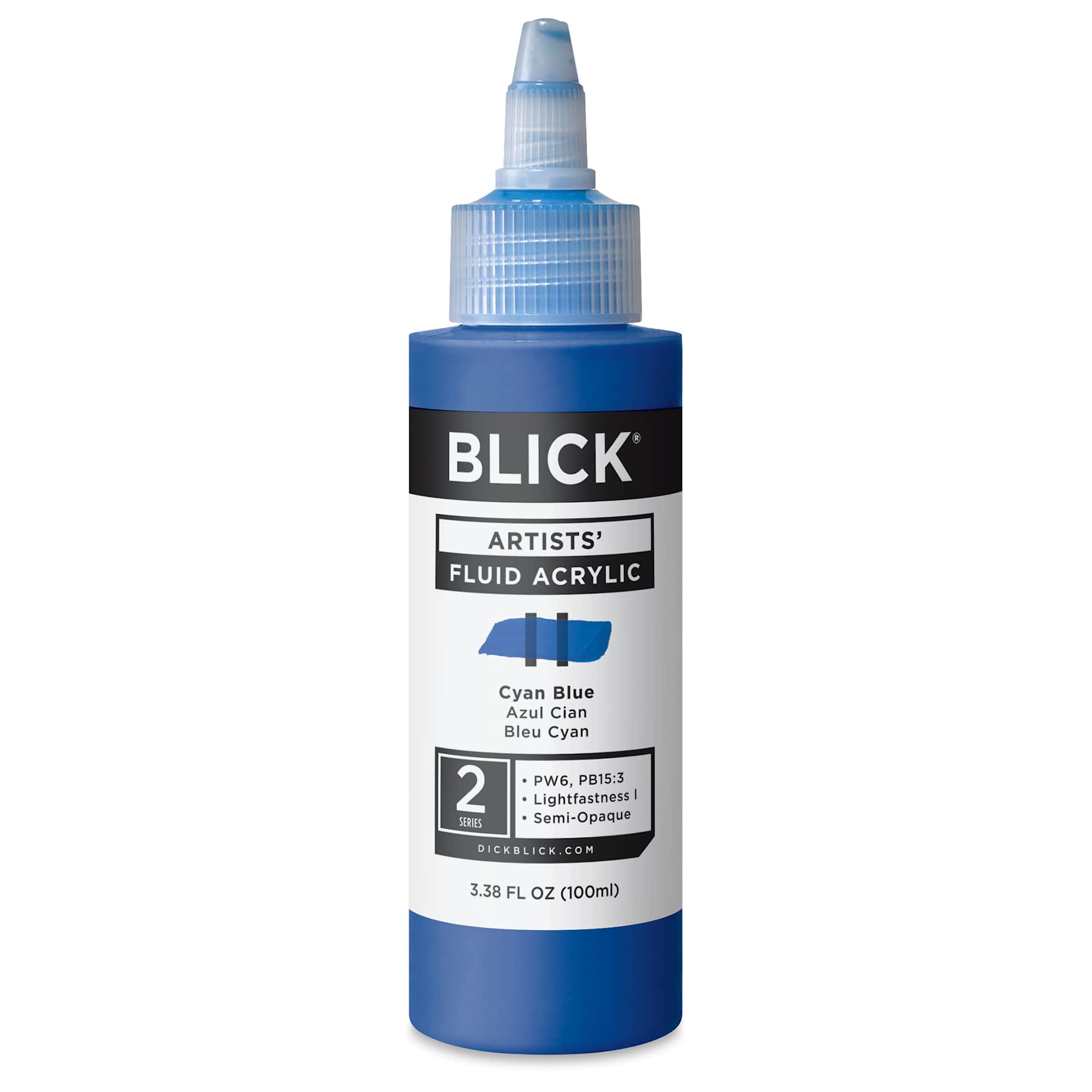 Blick Artists’ Fluid Acrylic - Cyan Blue, 100 ml
