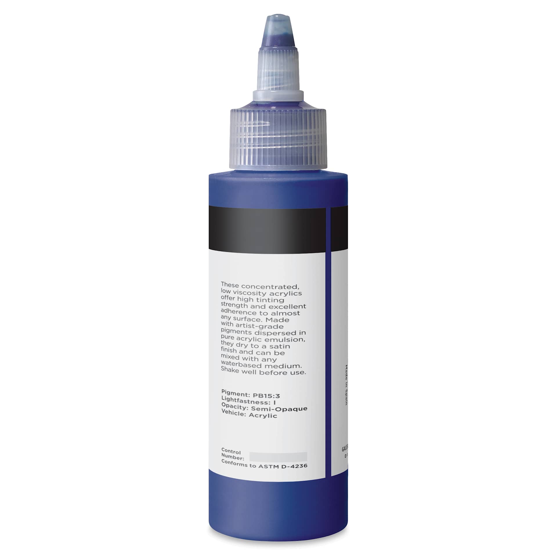 Blick Artists’ Fluid Acrylic - Phthalo Blue, 100 ml back