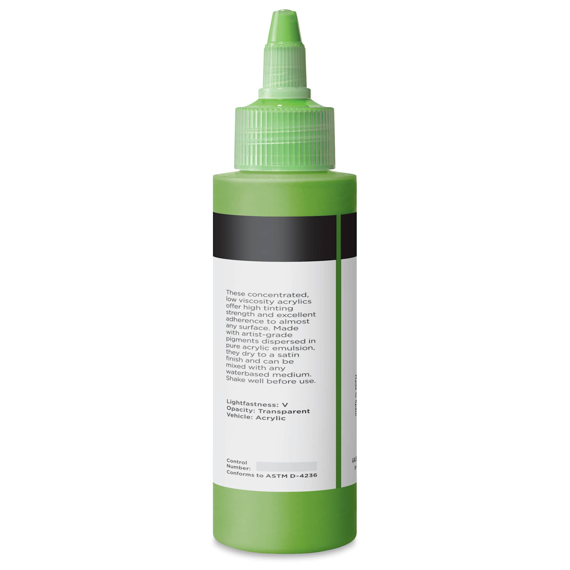 Blick Artists’ Fluid Acrylic - Fluorescent Green, 100 ml back