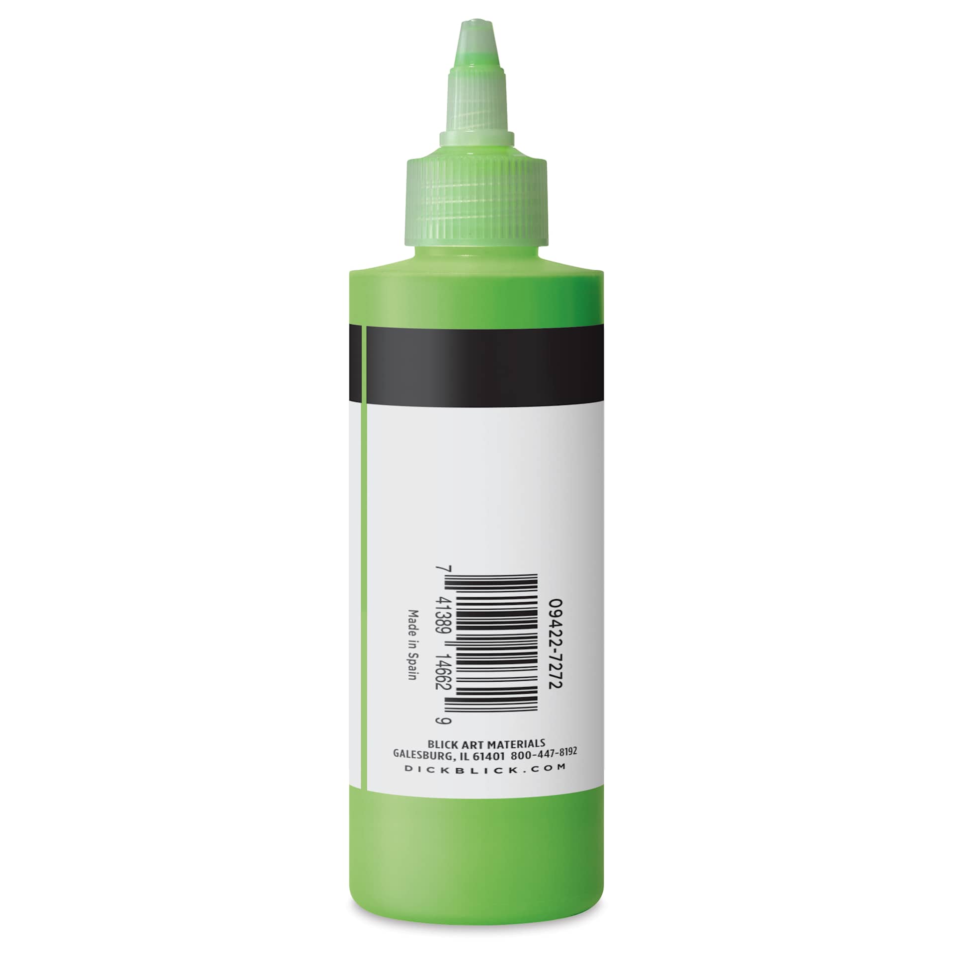 Blick Artists’ Fluid Acrylic - Fluorescent Green, 200 ml side