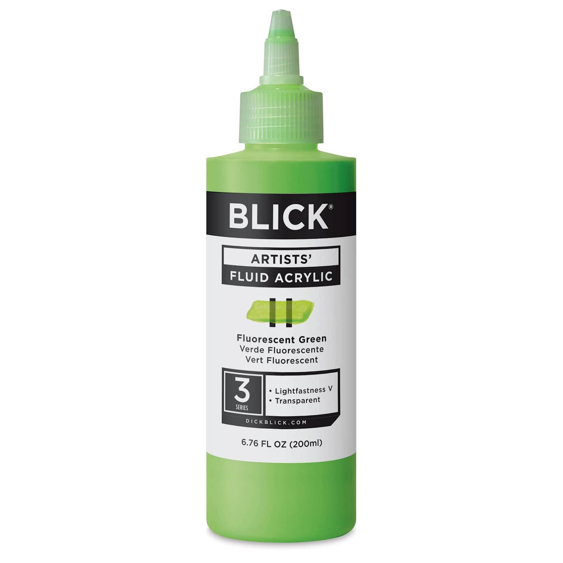 Blick Artists’ Fluid Acrylic - Fluorescent Green, 200 ml