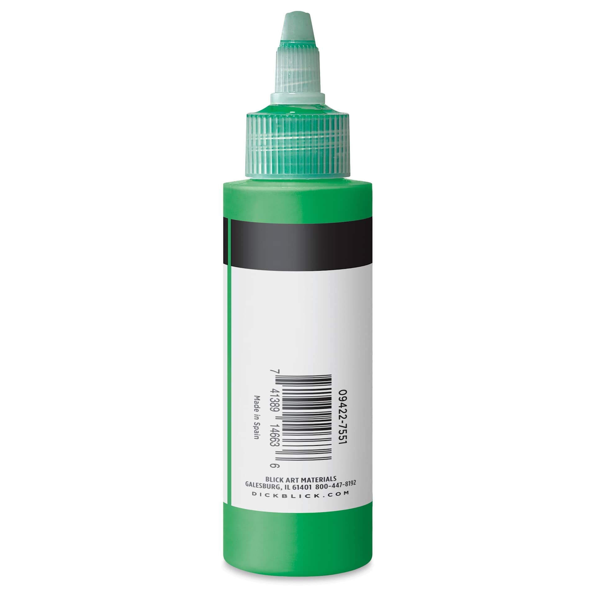 Blick Artists’ Fluid Acrylic - Permanent Green, 100 ml side