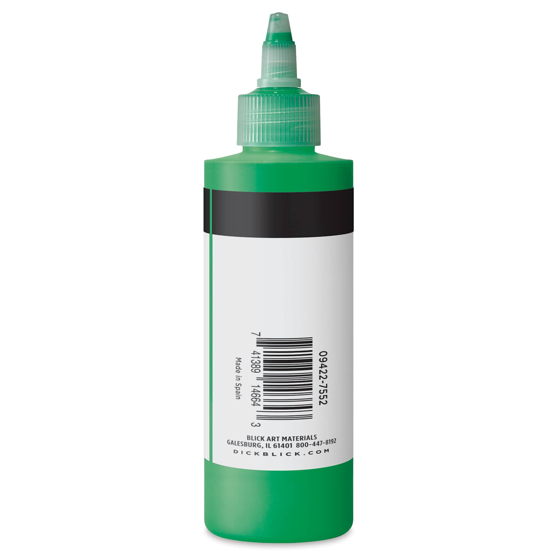 Blick Artists’ Fluid Acrylic - Permanent Green, 200 ml side