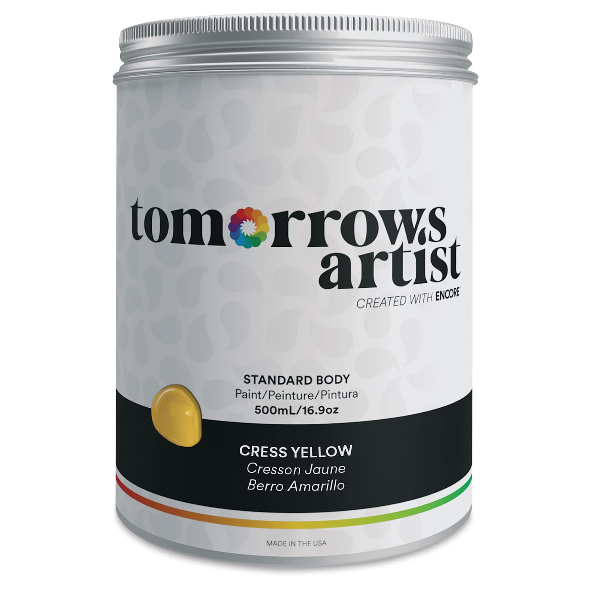 Tomorrow's Artist Eco-Friendly Standard Body Acrylic Paint - Cress Yellow, 500 ml