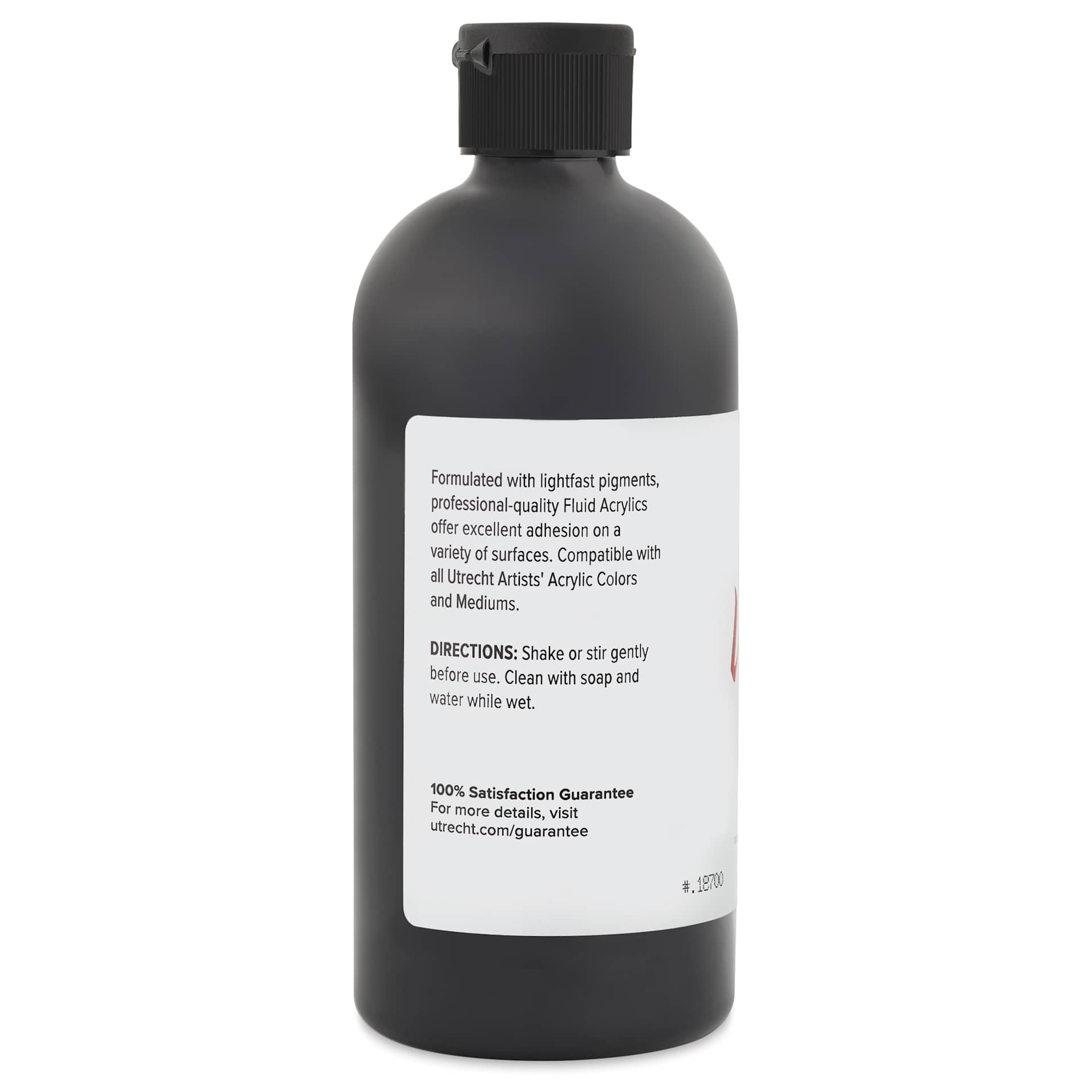 Utrecht Fluid Acrylic - Intense Black, 16 oz side