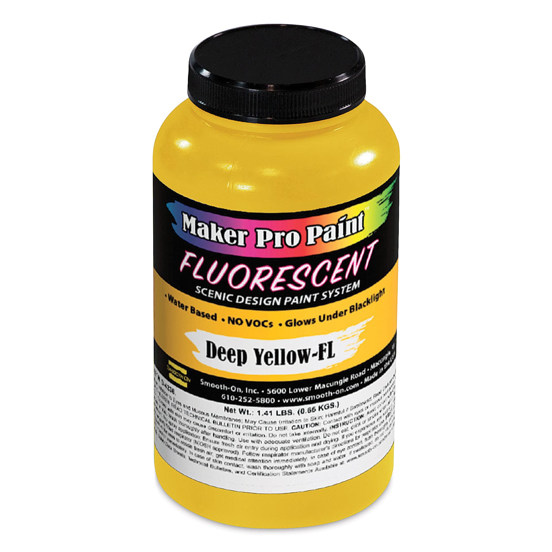 Smooth-On Maker Pro Acrylic-Urethane Paint - Fluorescent Deep Yellow, 16 oz