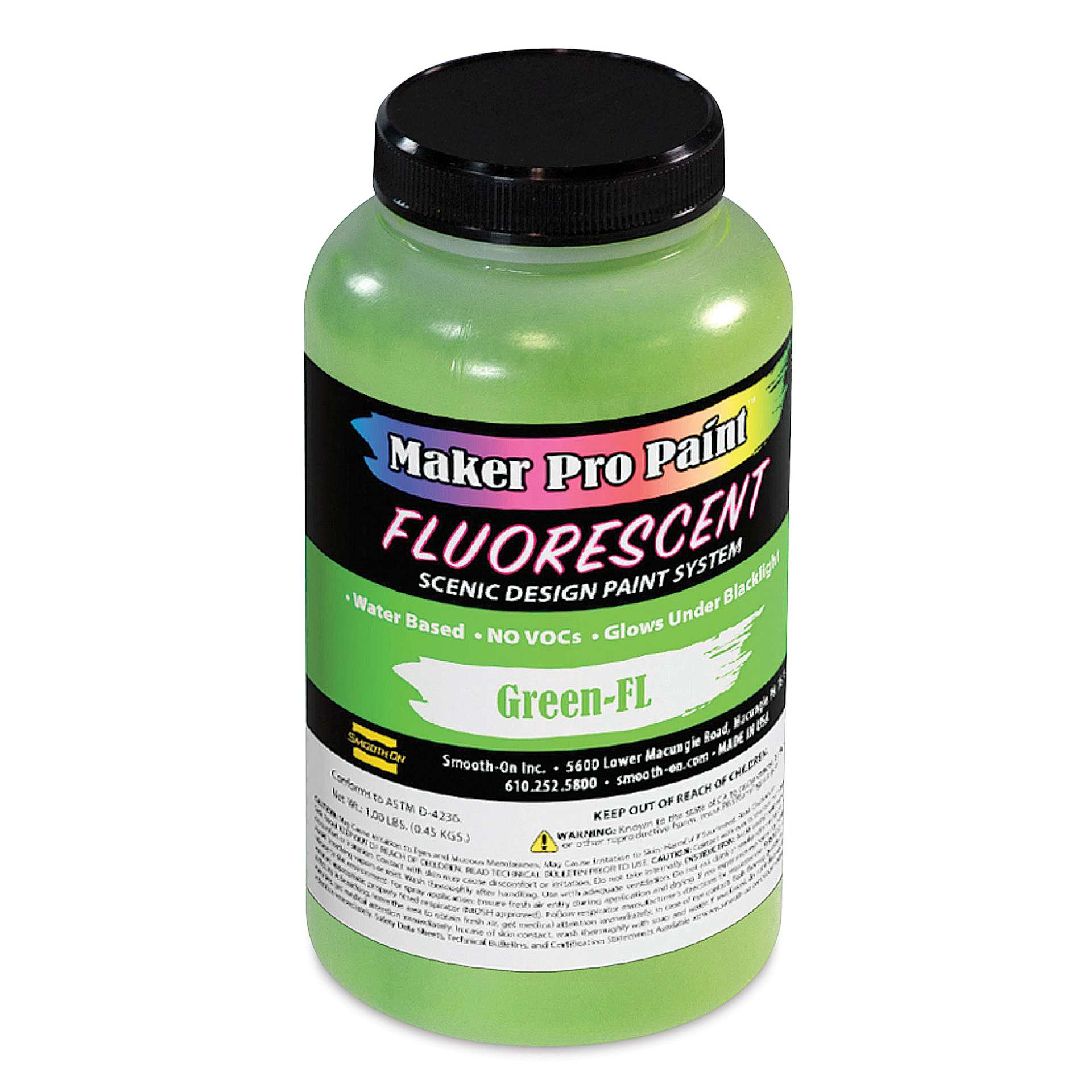 Smooth-On Maker Pro Acrylic-Urethane Paint - Fluorescent Green, 16 oz