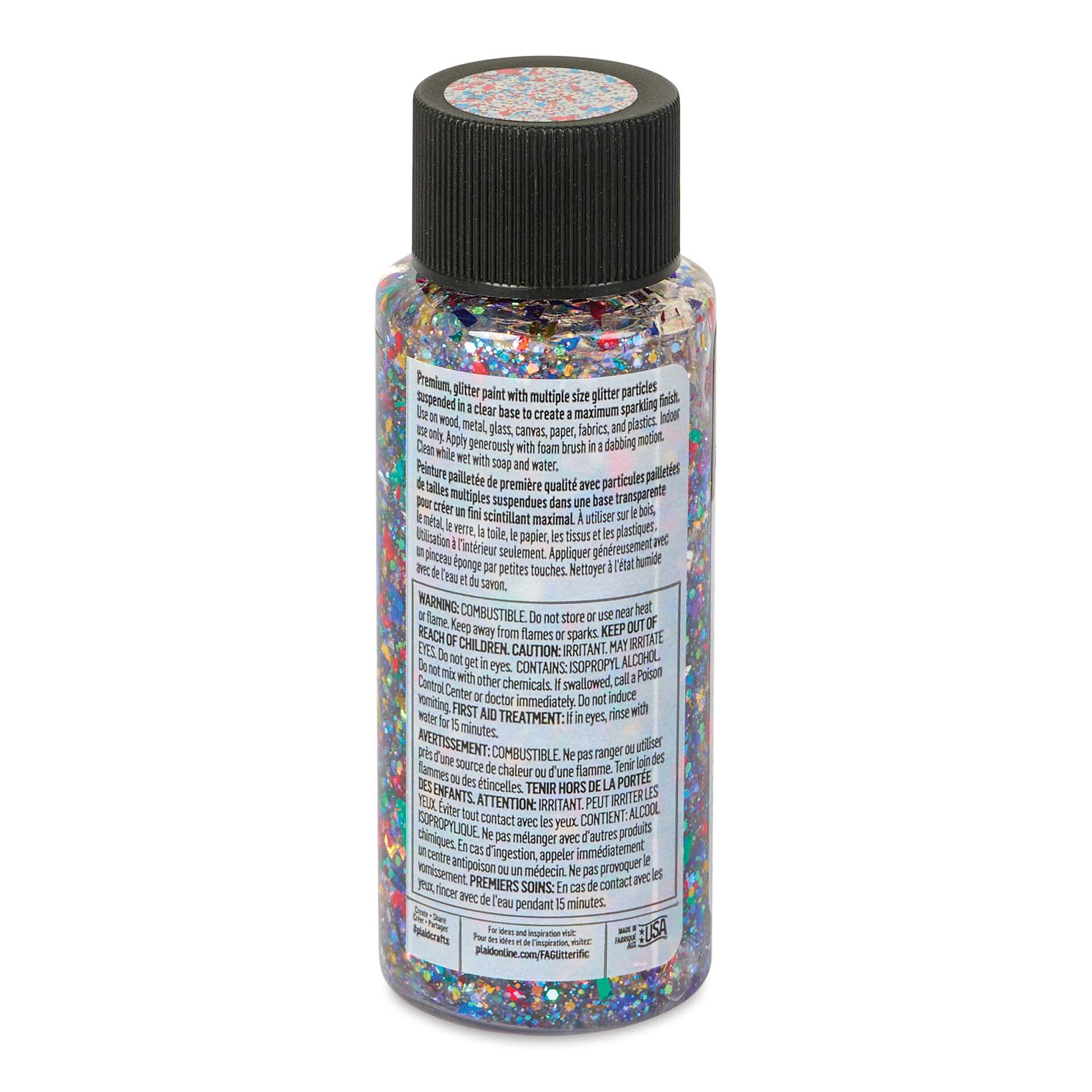 FolkArt Glitterific Acrylic Paint - Kaleidoscope, 2 oz - back