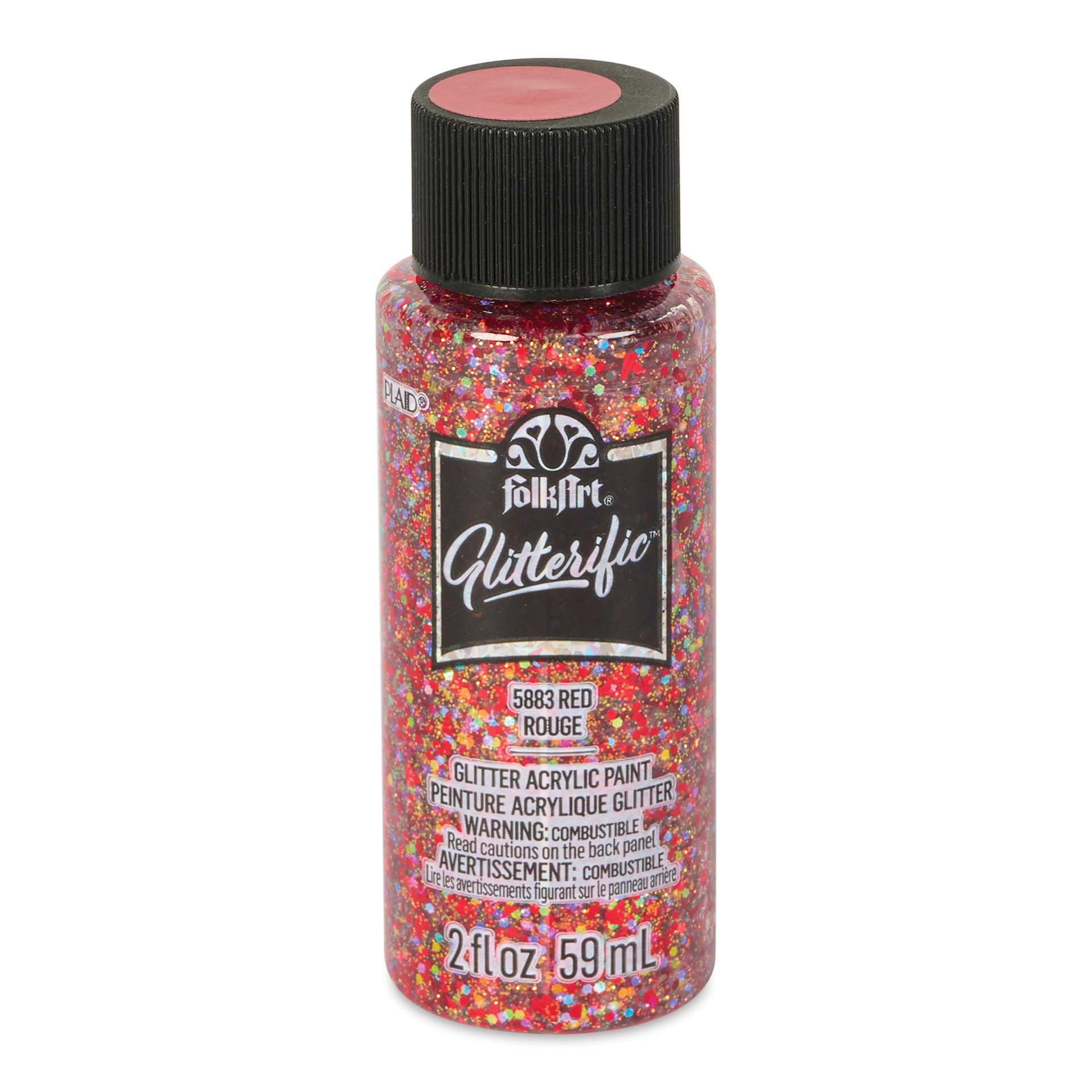 FolkArt Glitterific Acrylic Paint - Red, 2 oz