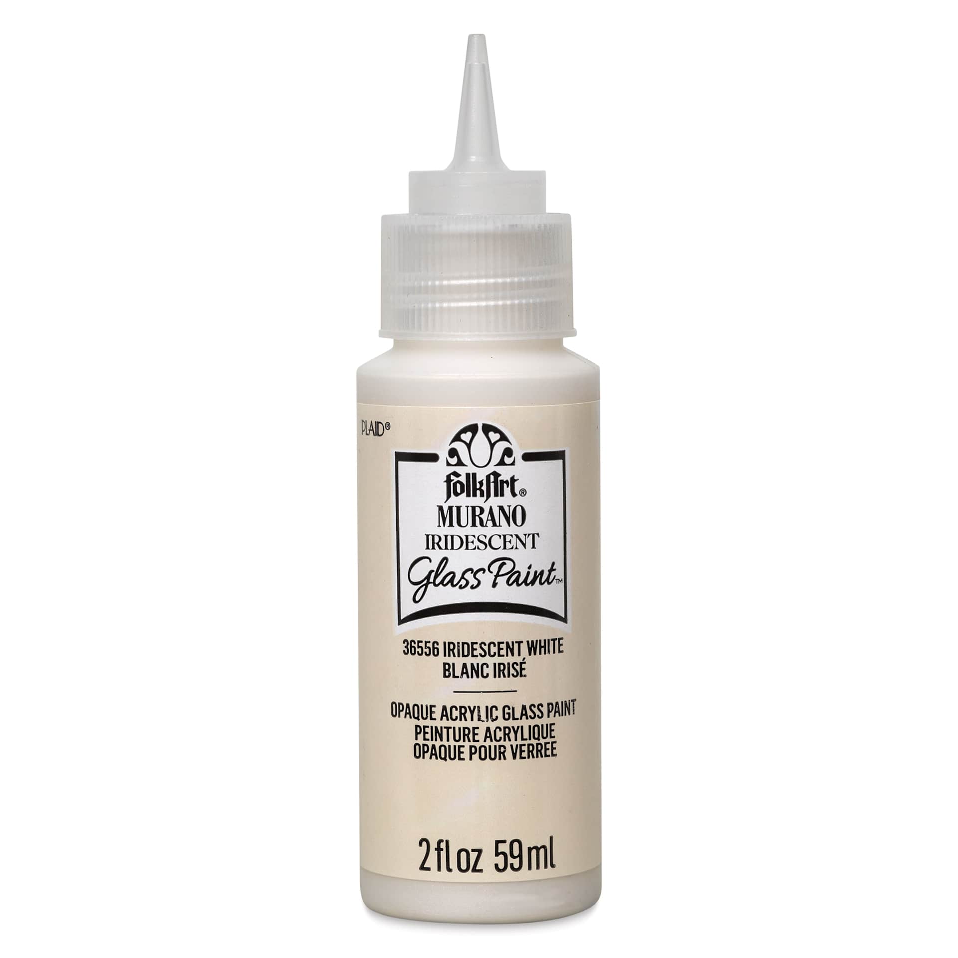 FolkArt Murano Glass Paint - Iridescent White, 2 oz