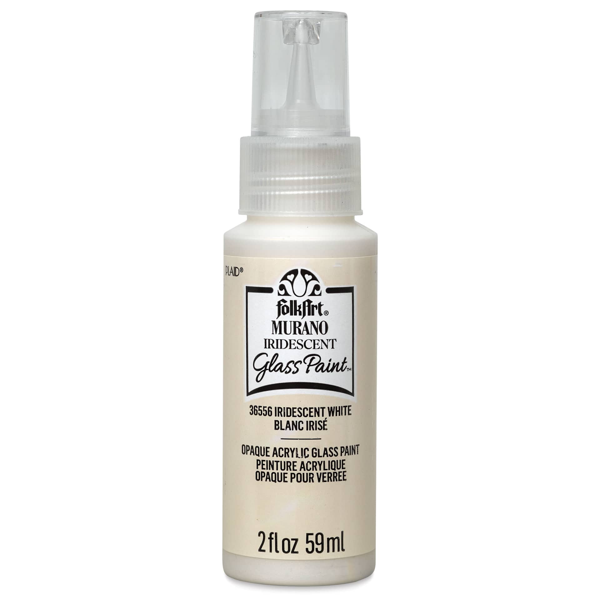 FolkArt Murano Glass Paint - Iridescent White, 2 oz
