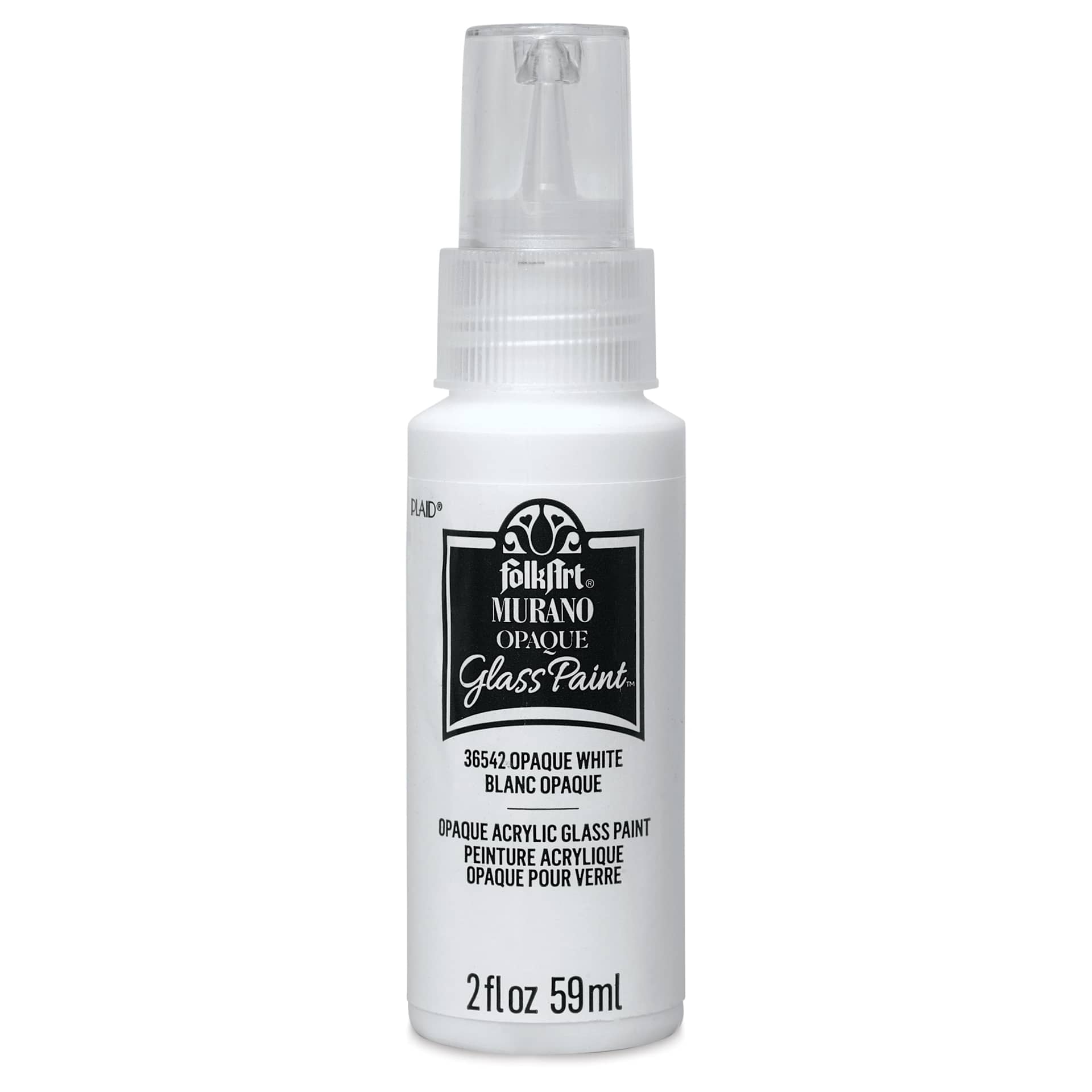 FolkArt Murano Glass Paint - Opaque White, 2 oz
