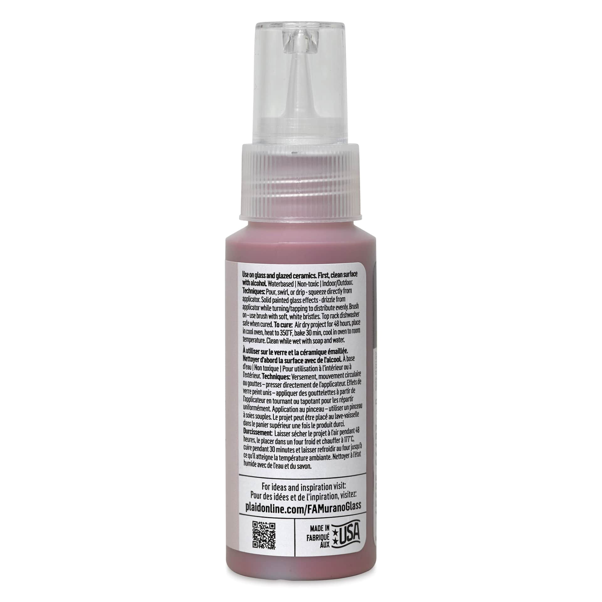 FolkArt Murano Glass Paint - Smoky Quartz, 2 oz back