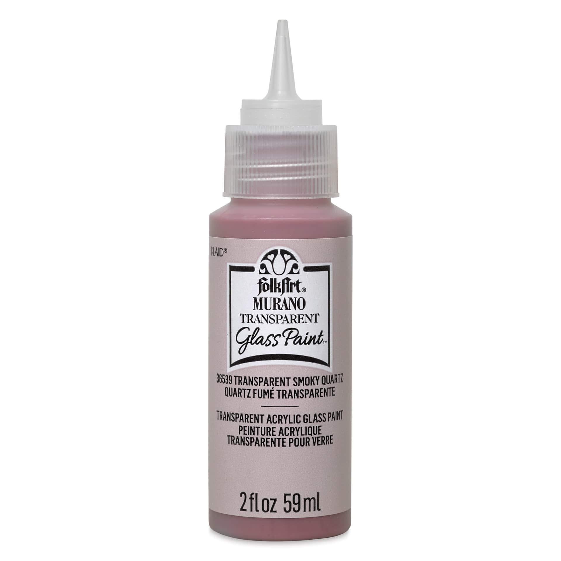 FolkArt Murano Glass Paint - Smoky Quartz, 2 oz with cap off