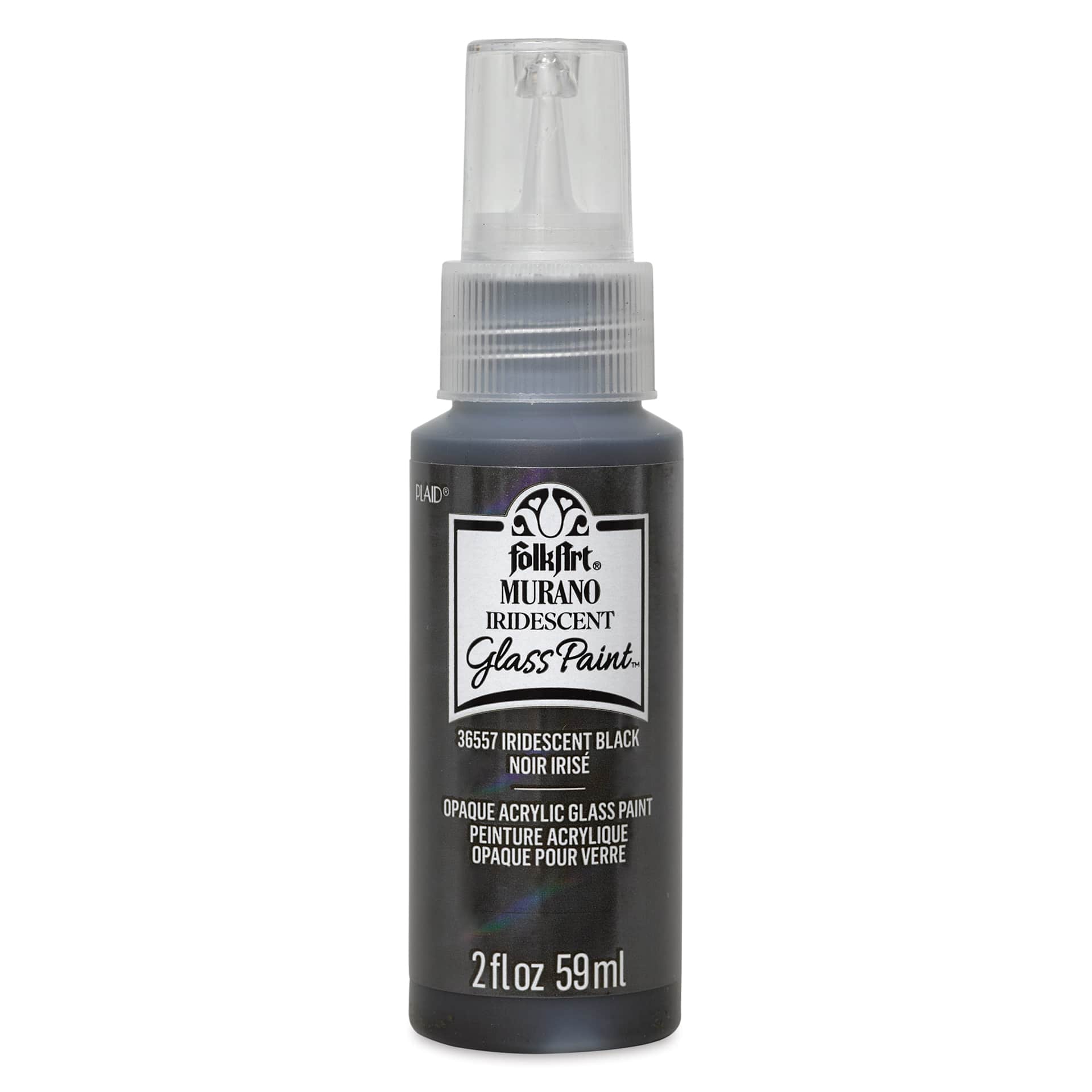 FolkArt Murano Glass Paint - Iridescent Black, 2 oz