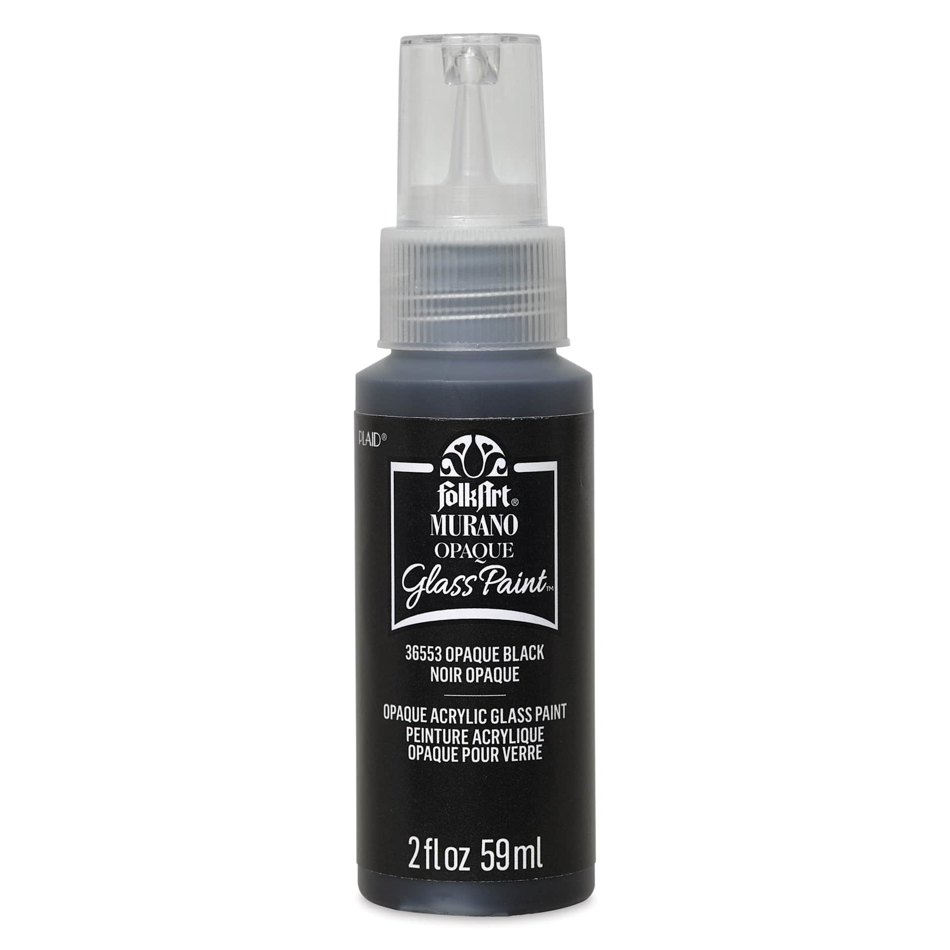 FolkArt Murano Glass Paint - Opaque Black, 2 oz