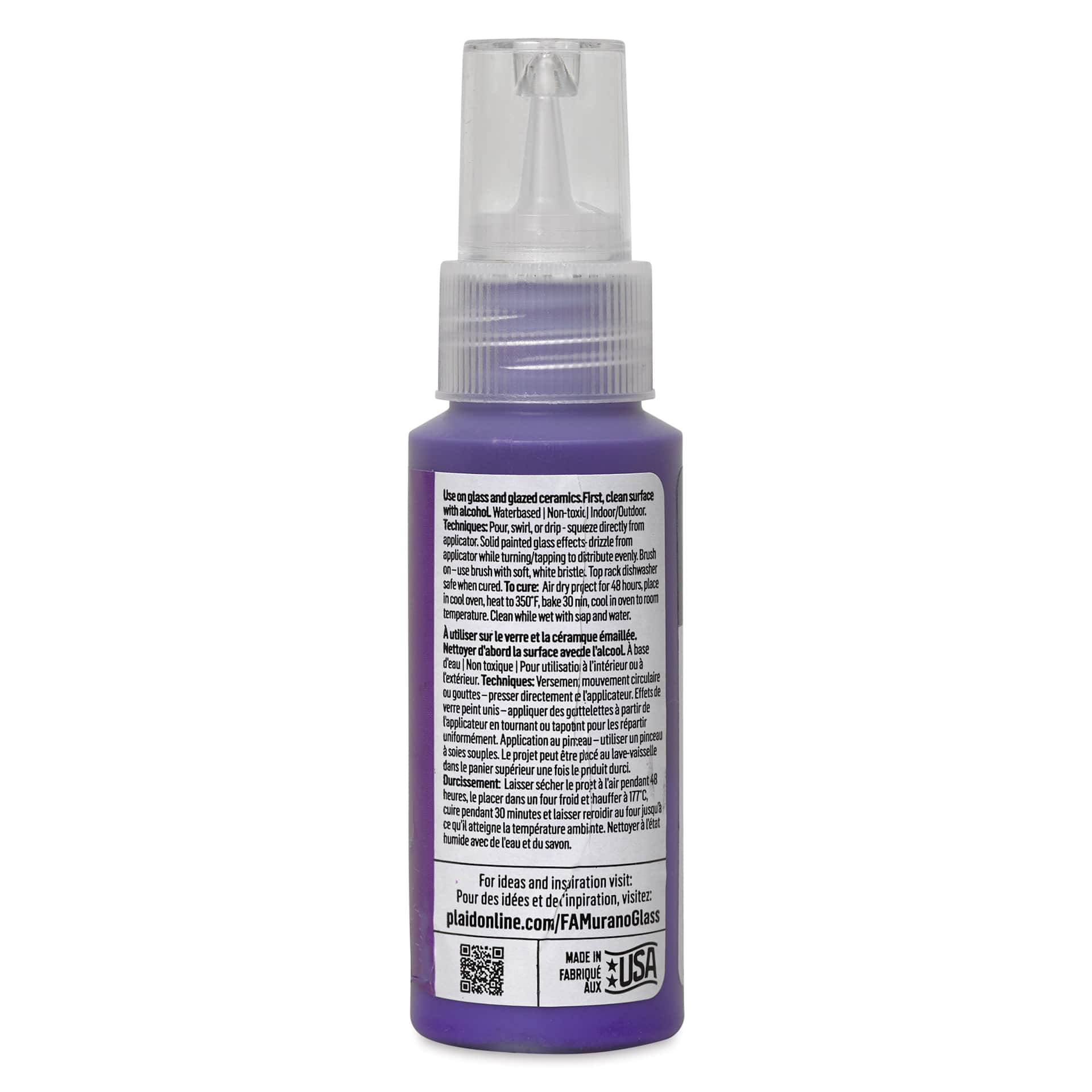 FolkArt Murano Glass Paint - Deep Purple, 2 oz back
