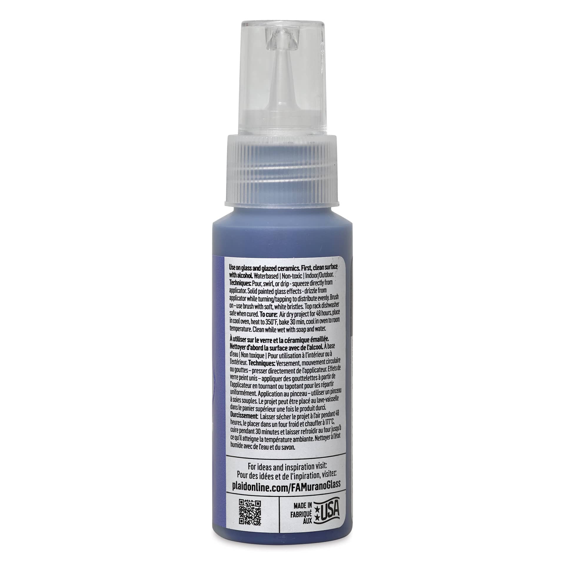 FolkArt Murano Glass Paint - Peri Purple, 2 oz back