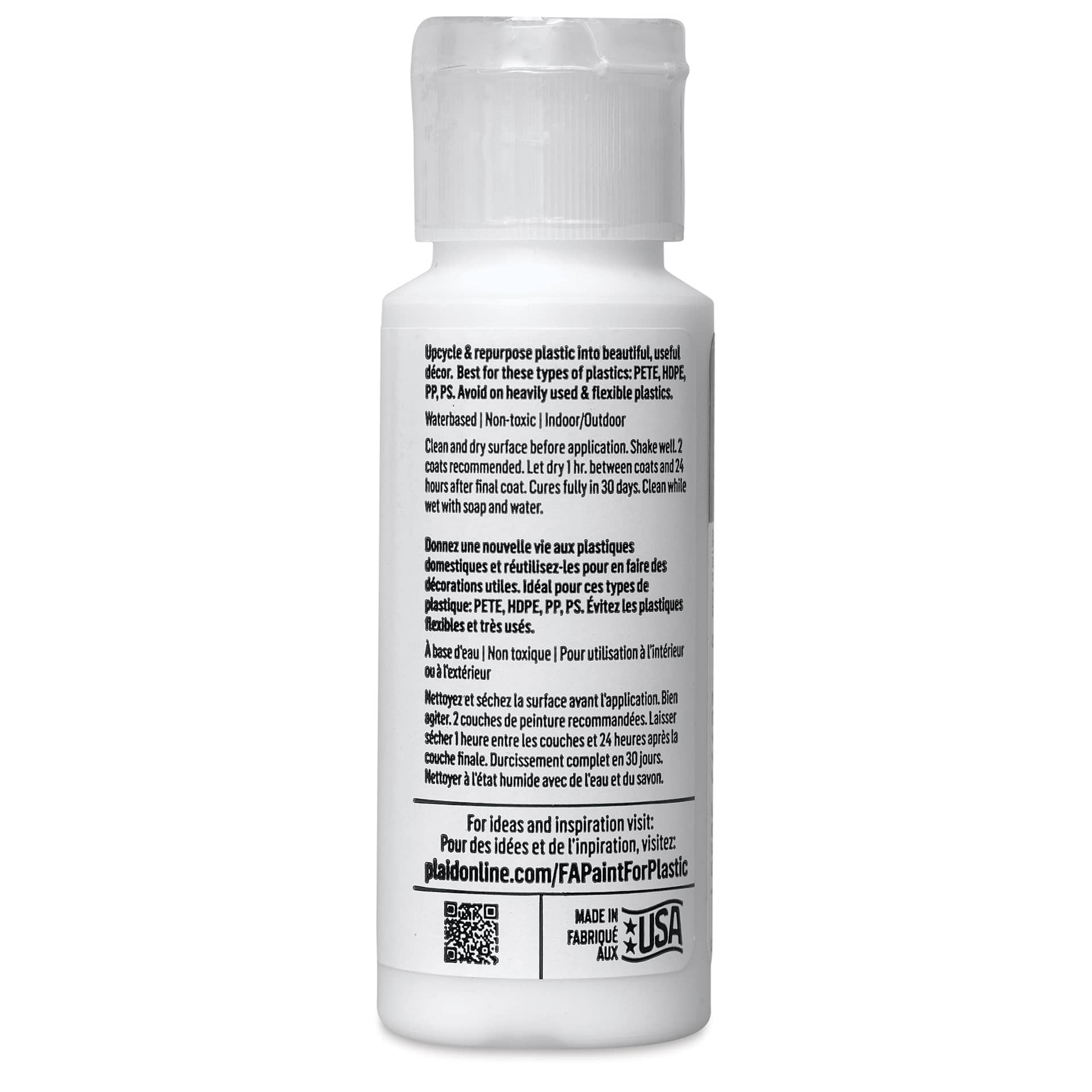 FolkArt Paint for Plastic - Shaved Ice, 2 oz back