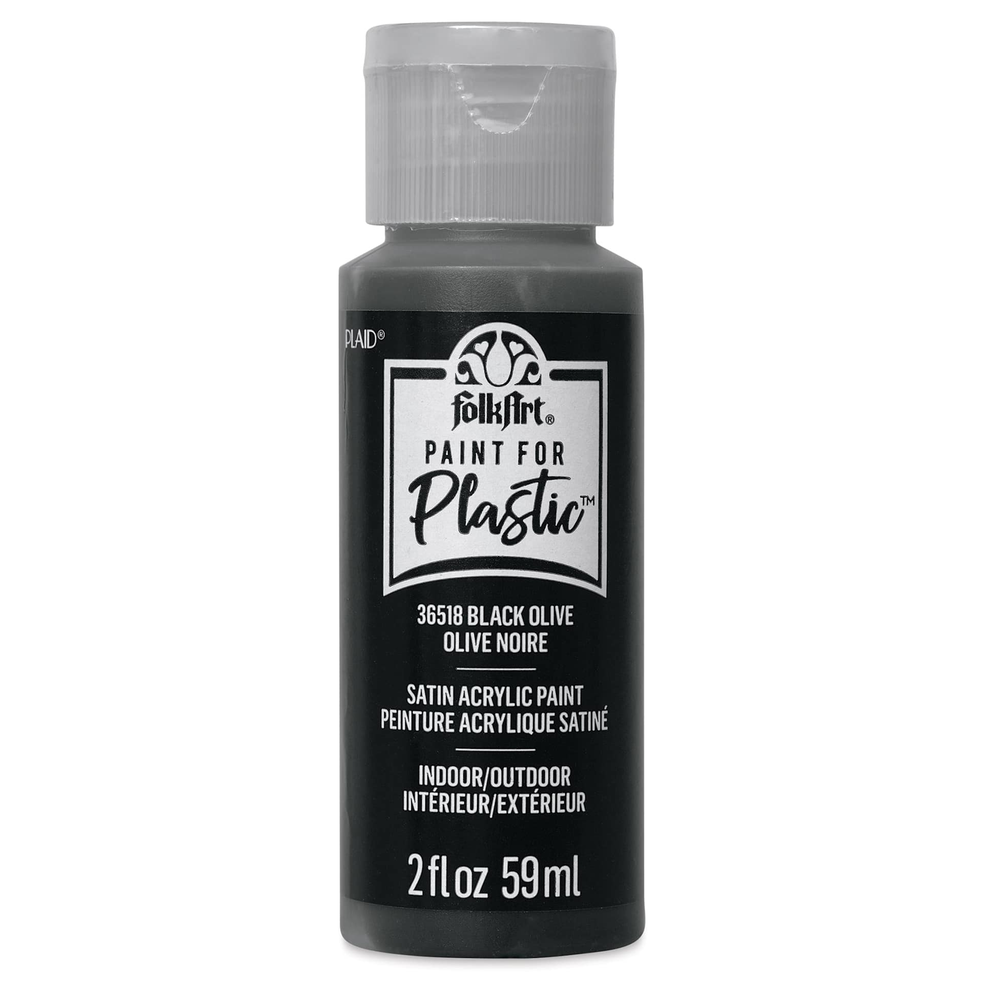 FolkArt Paint for Plastic - Black Olive, 2 oz (59 ml)