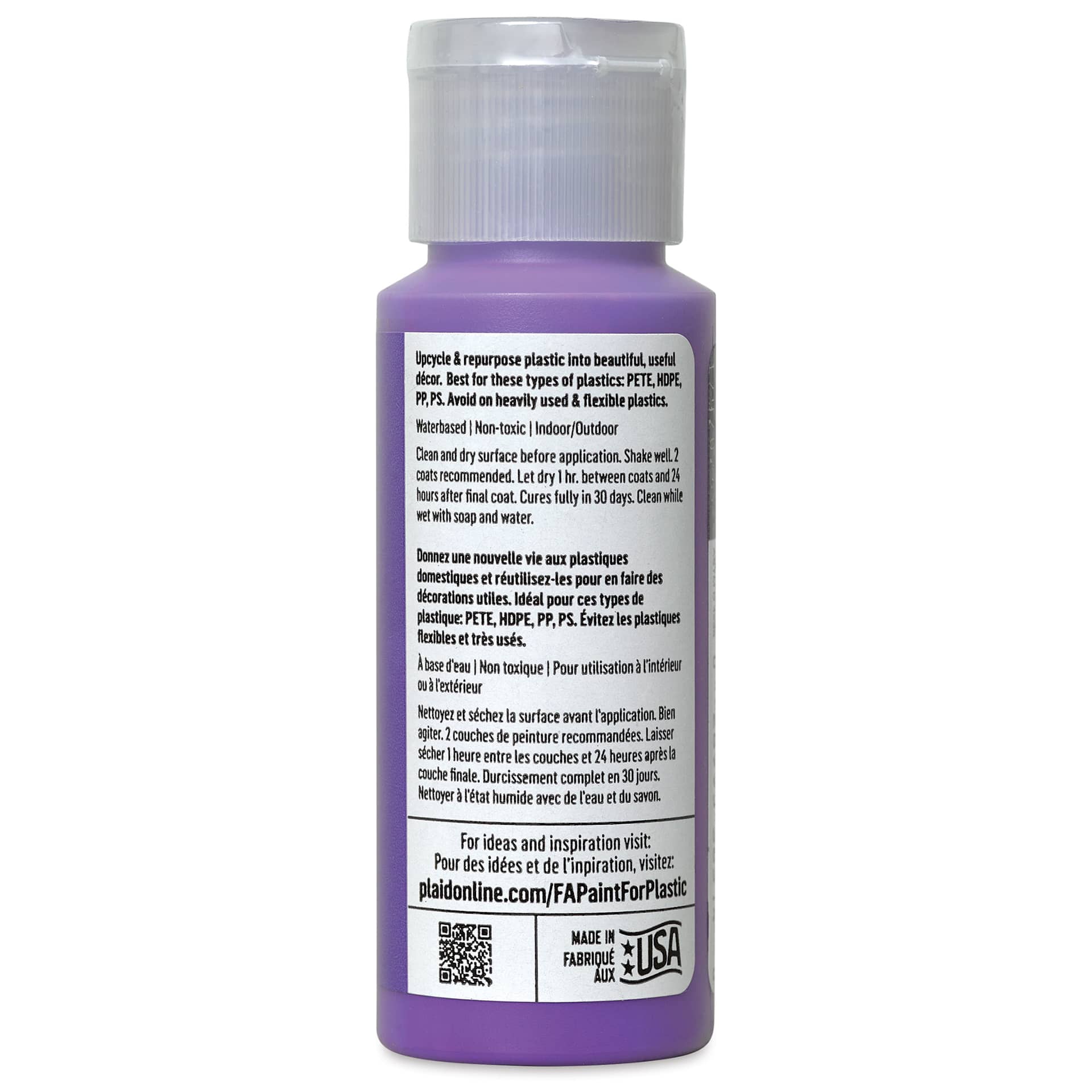 FolkArt Paint for Plastic - Grape Soda, 2 oz back